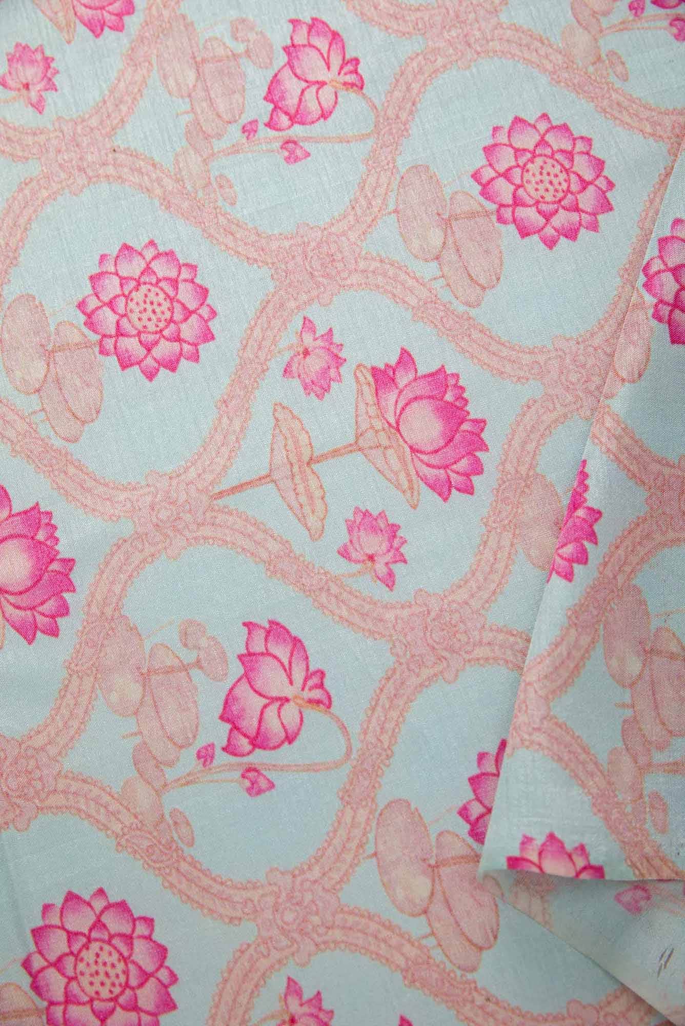 Blue Raw Silk Dress Material