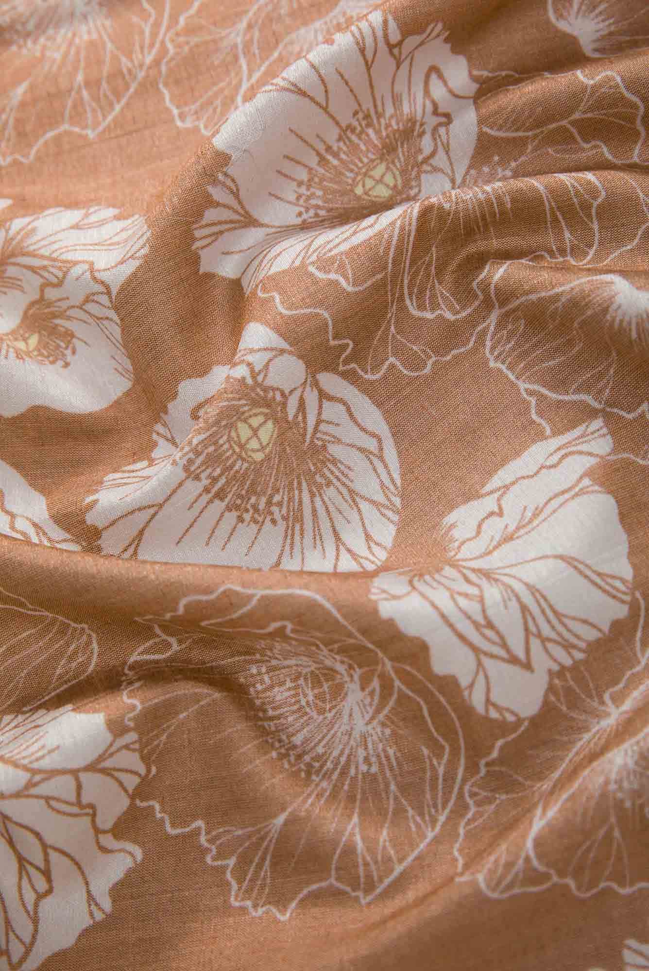 Brown Raw Silk Dress Material