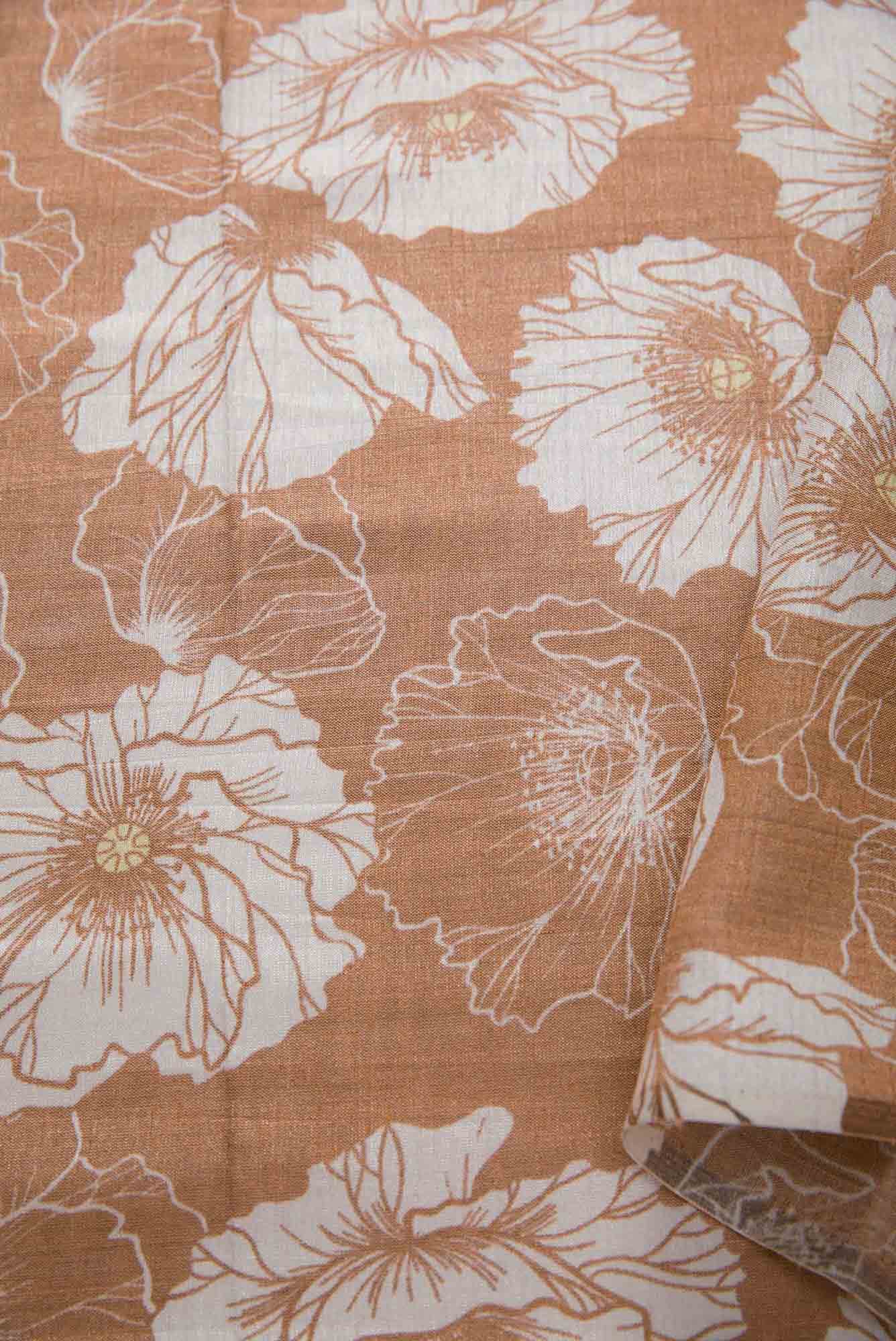Brown Raw Silk Dress Material