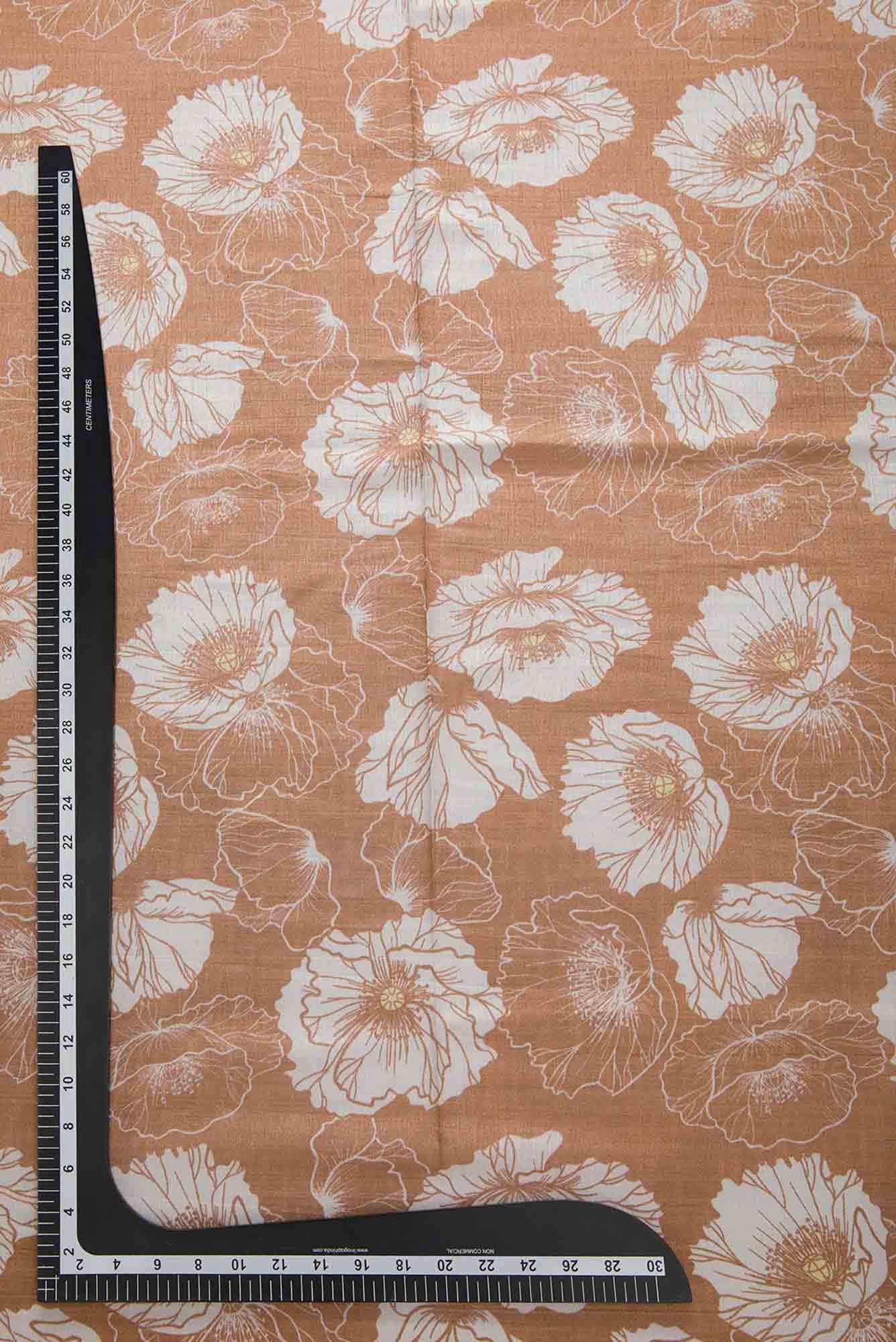 Brown Raw Silk Dress Material