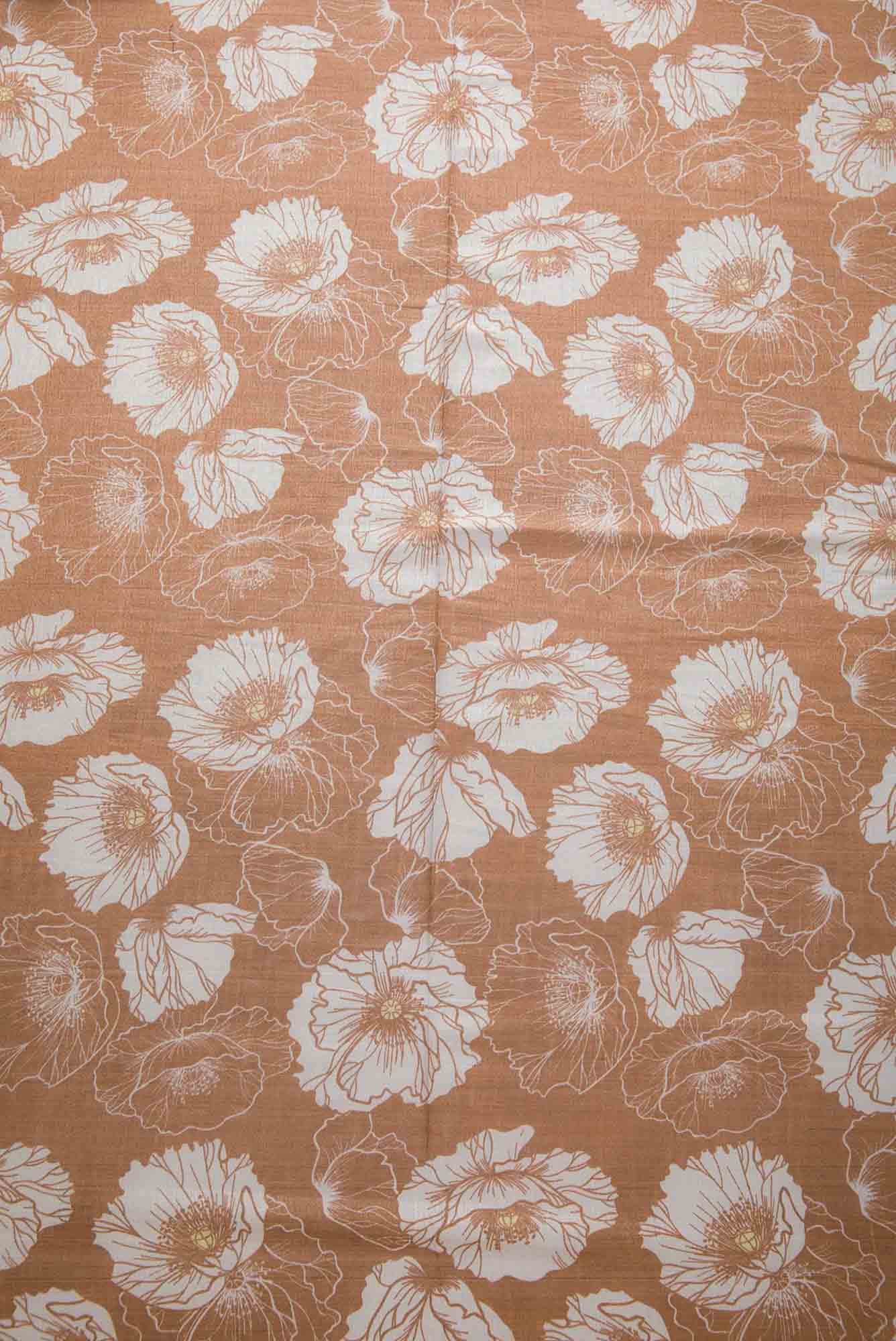 Brown Raw Silk Dress Material