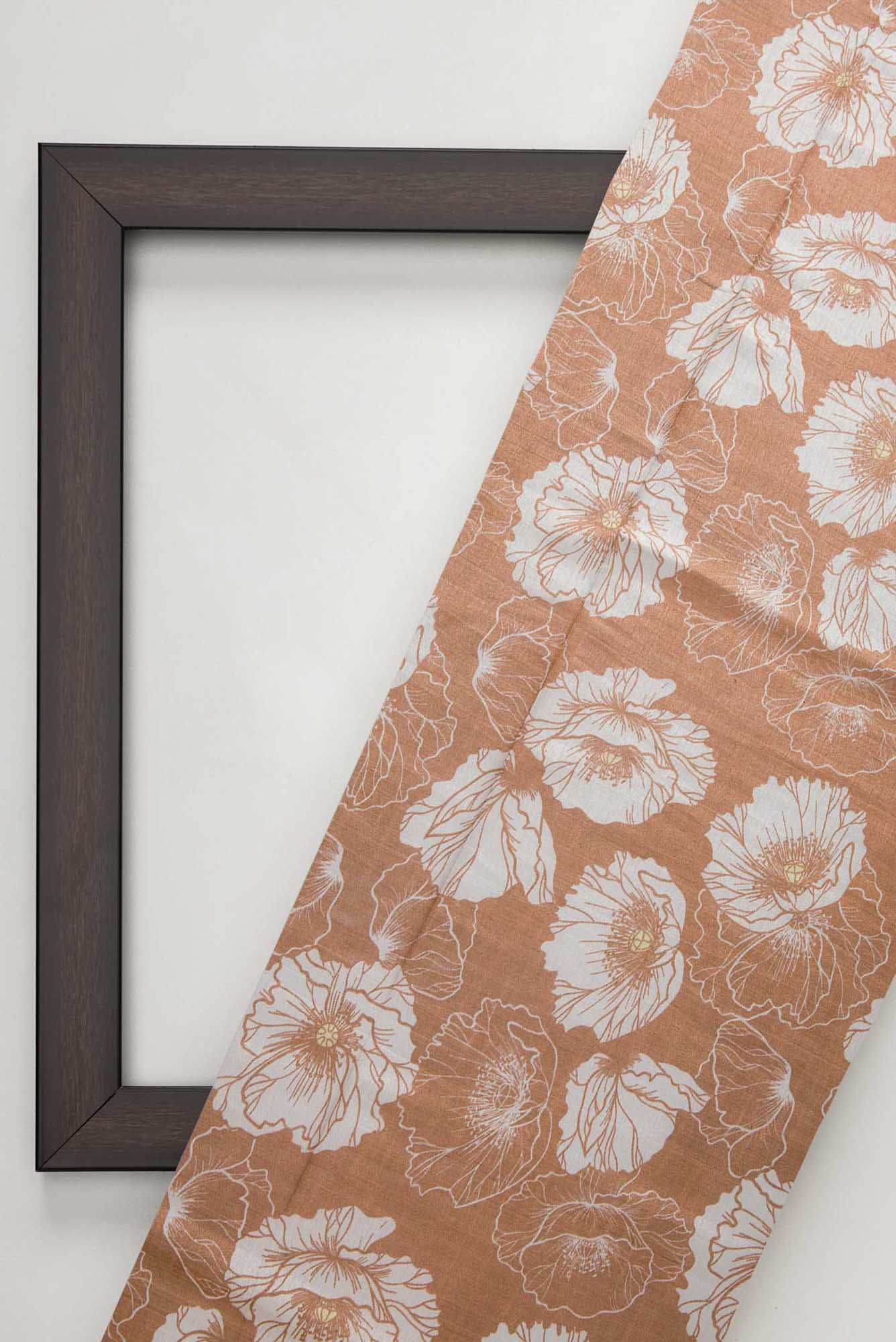 Brown Raw Silk Dress Material