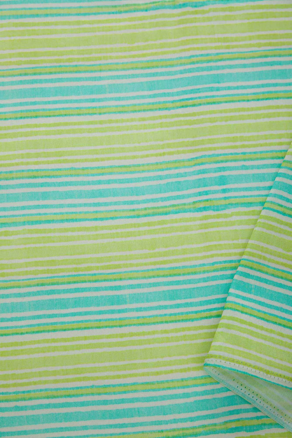 Green and Blue Chanderi Silk Dress Material