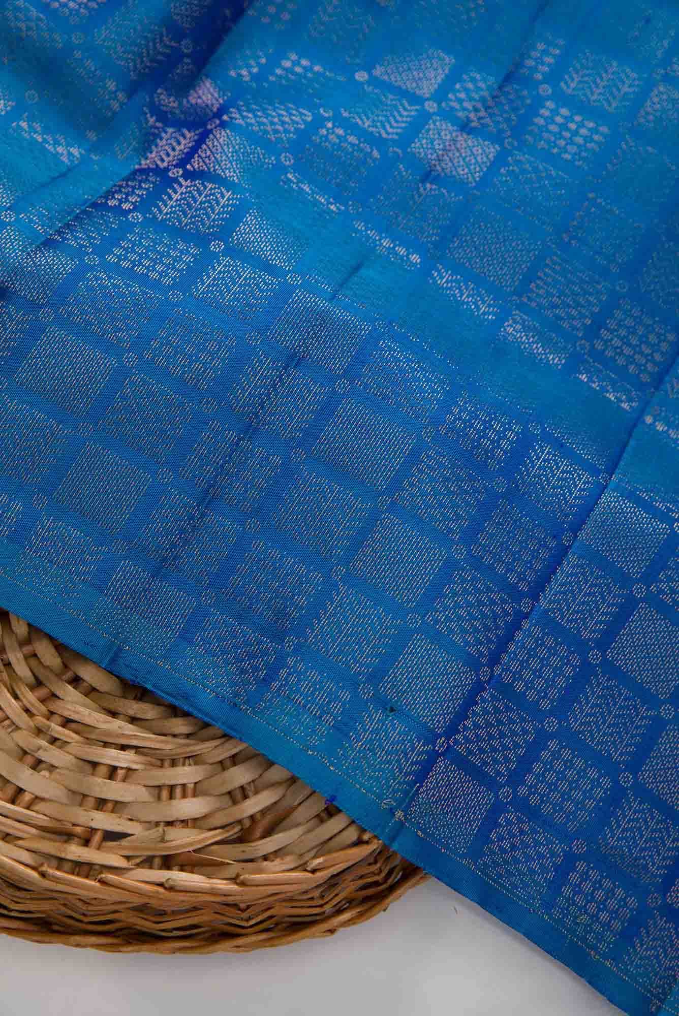 Blue Kanchipuram Silk Dress Material