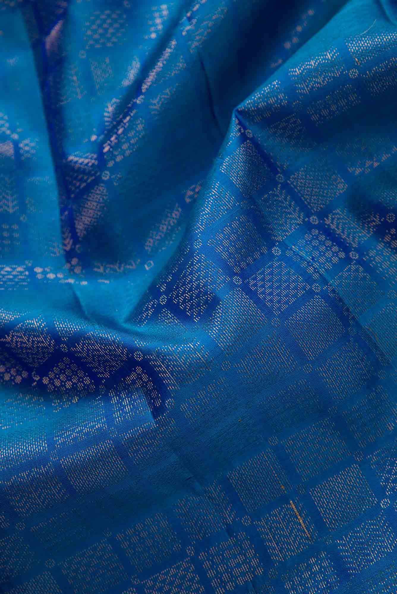 Blue Kanchipuram Silk Dress Material