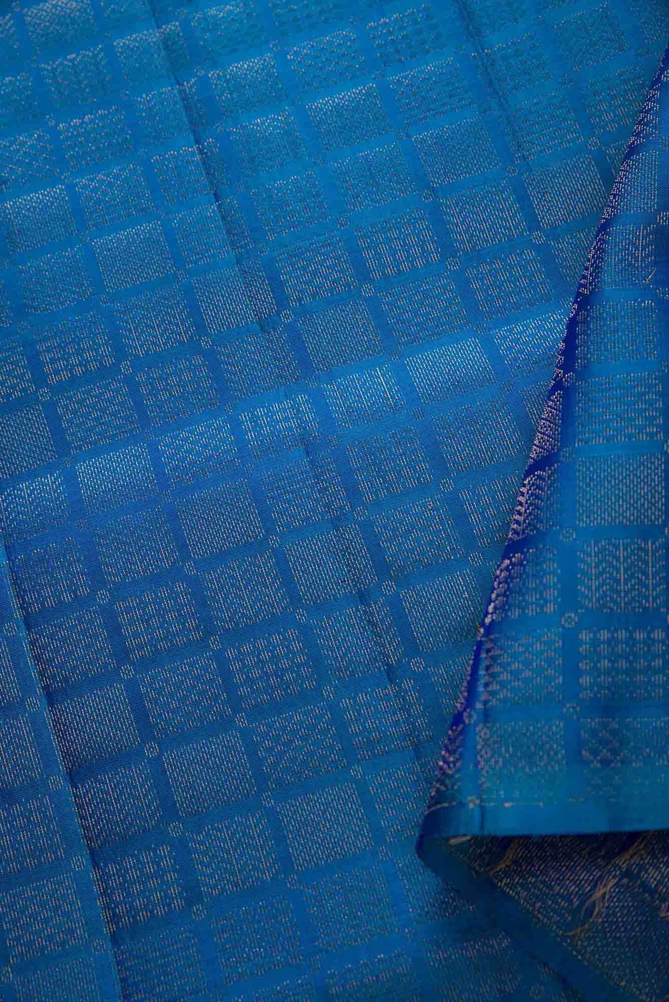 Blue Kanchipuram Silk Dress Material