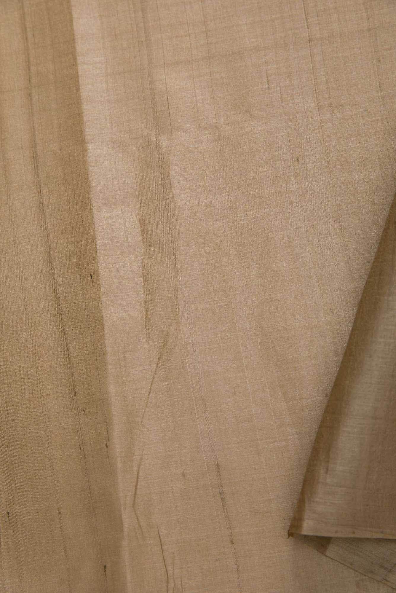Brown Tussar Silk Dress Material