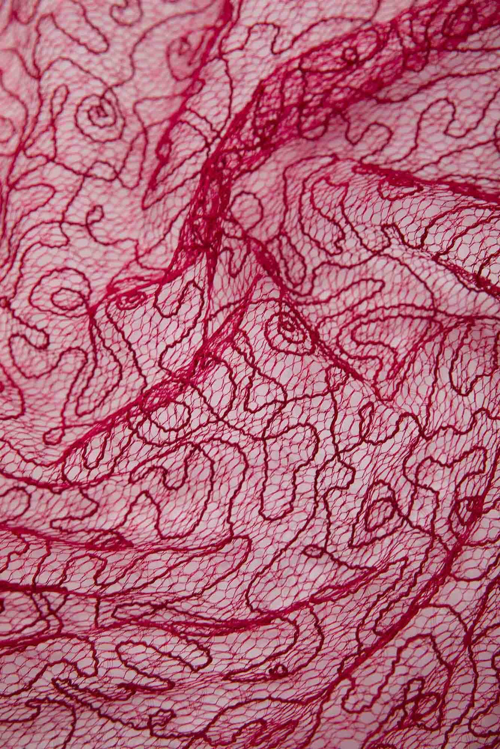 Maroon Embroidery Net Dress Material