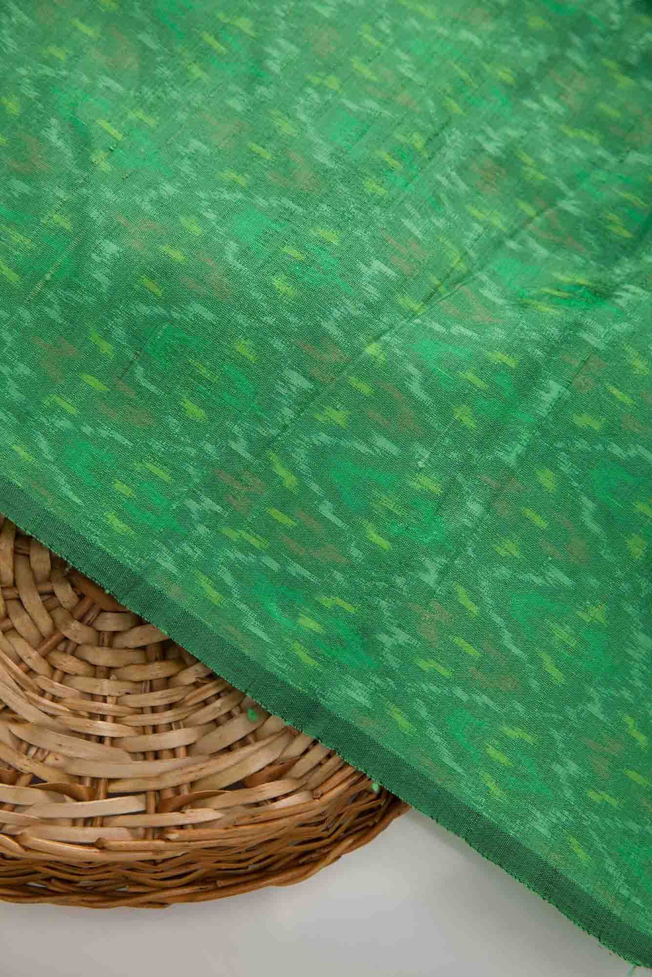 Green Raw Silk Dress Material