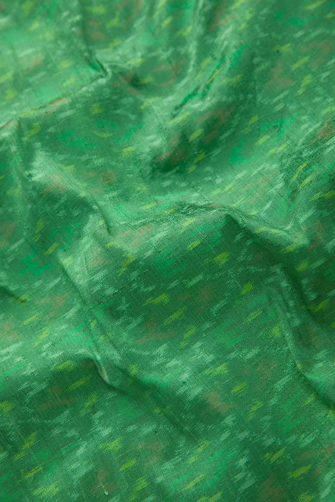 Green Raw Silk Dress Material