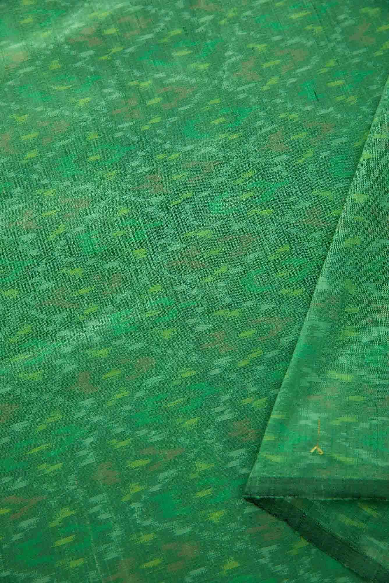 Green Raw Silk Dress Material