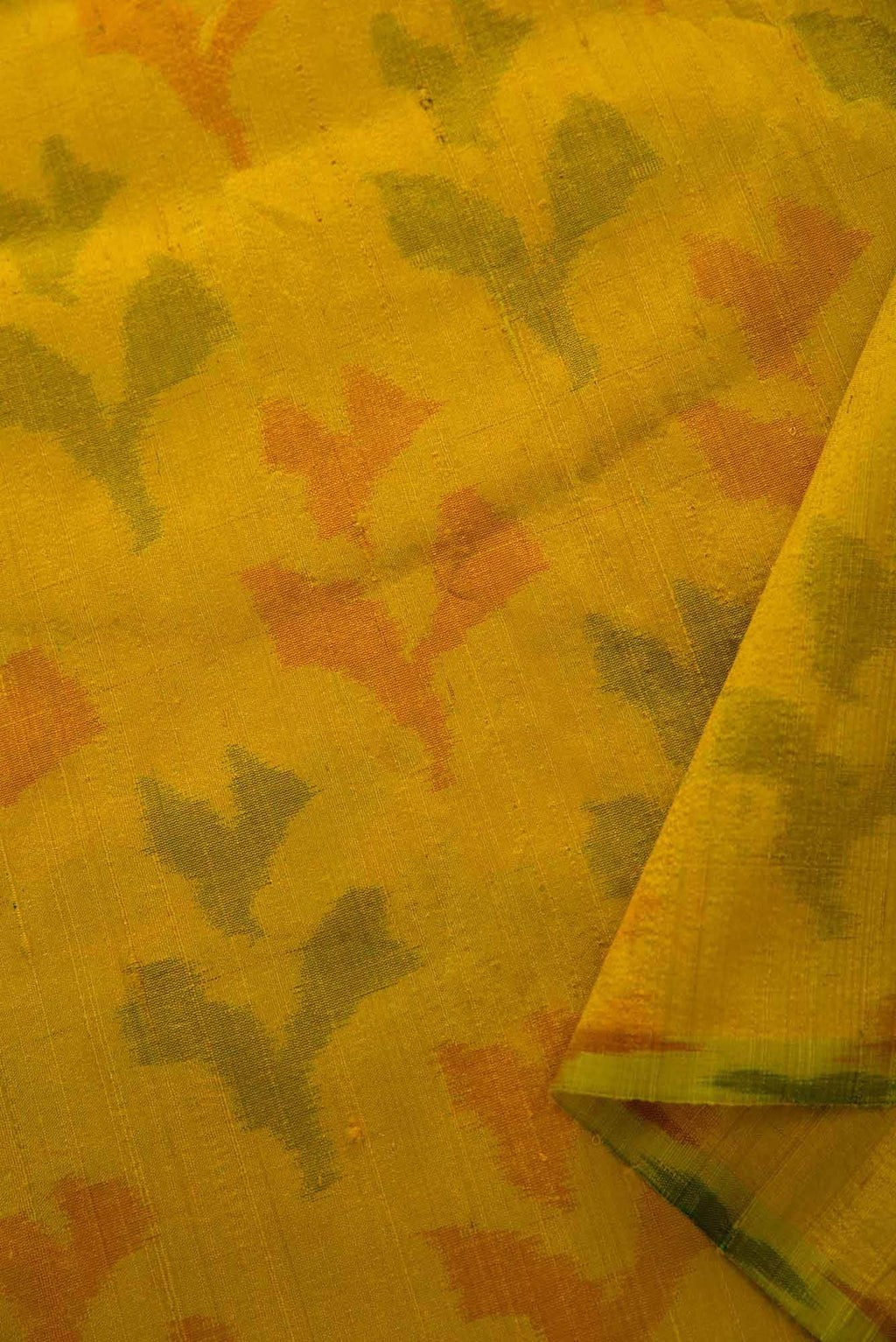 Mehandi Green Raw Silk Dress Material