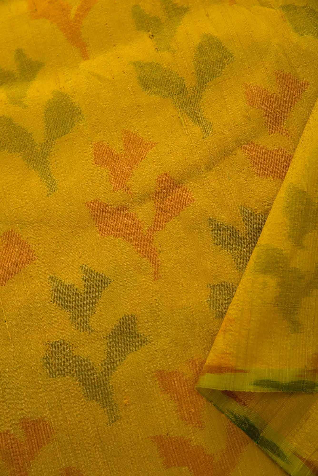 Mehandi Green Raw Silk Dress Material
