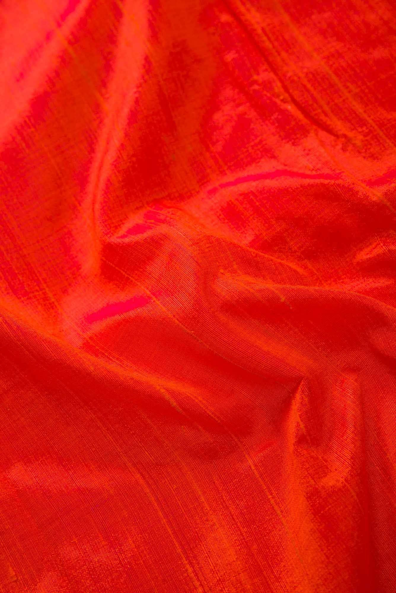 Orange Raw Silk Dress Material