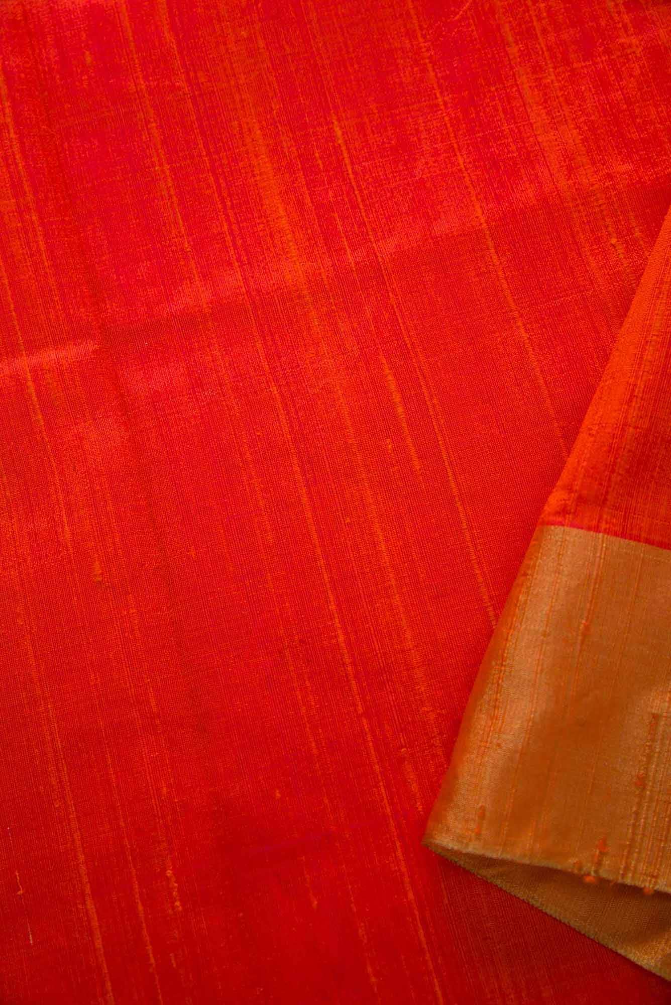 Orange Raw Silk Dress Material
