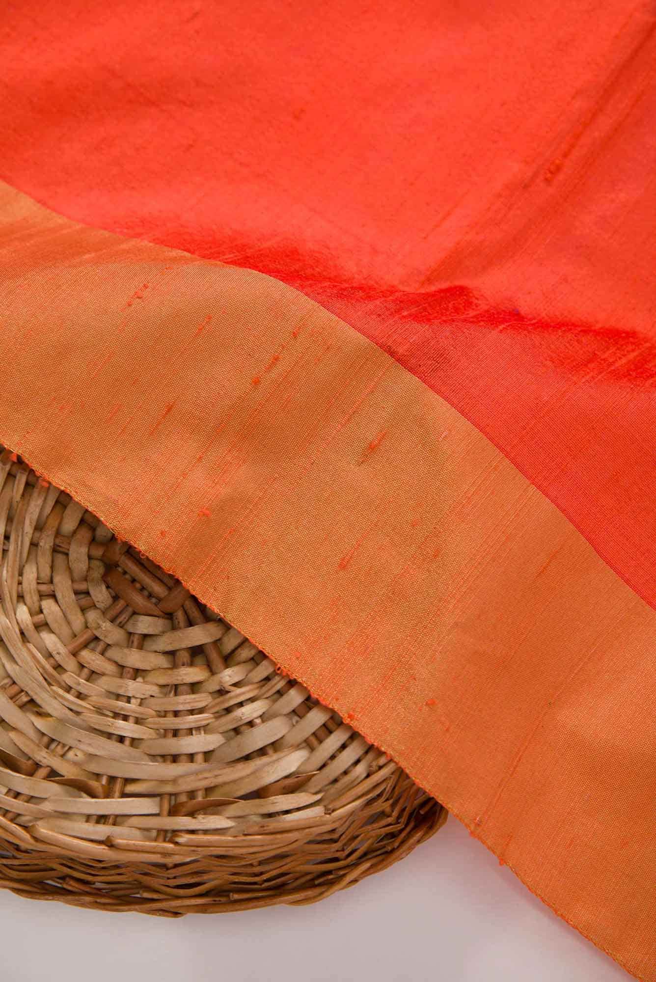 Peach Raw Silk Dress Material