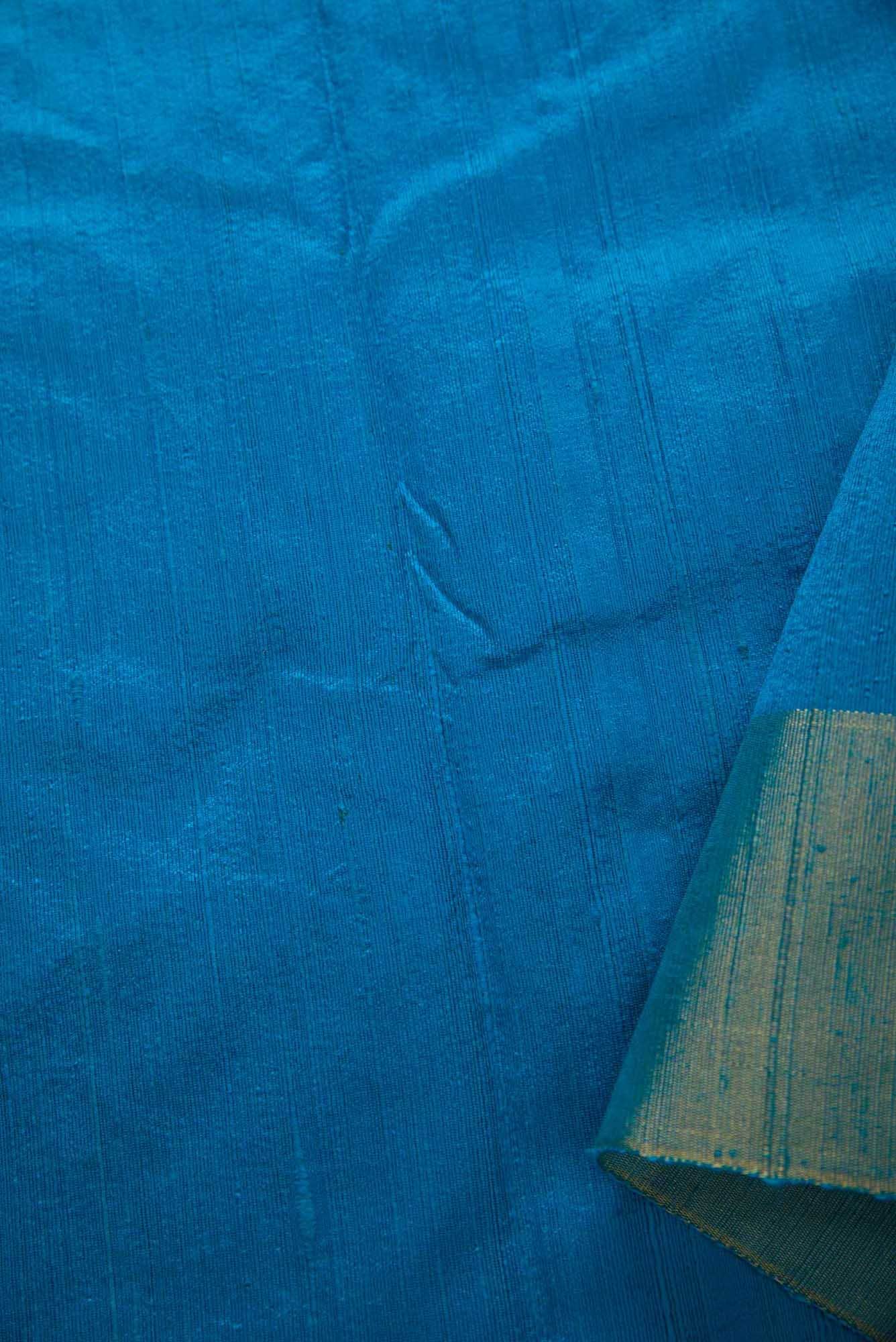 Blue Raw Silk Dress Material