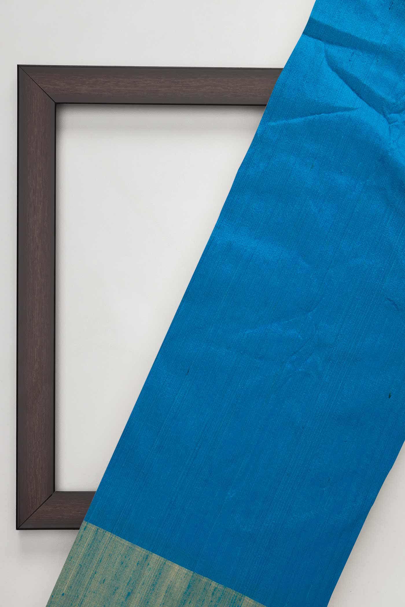 Blue Raw Silk Dress Material