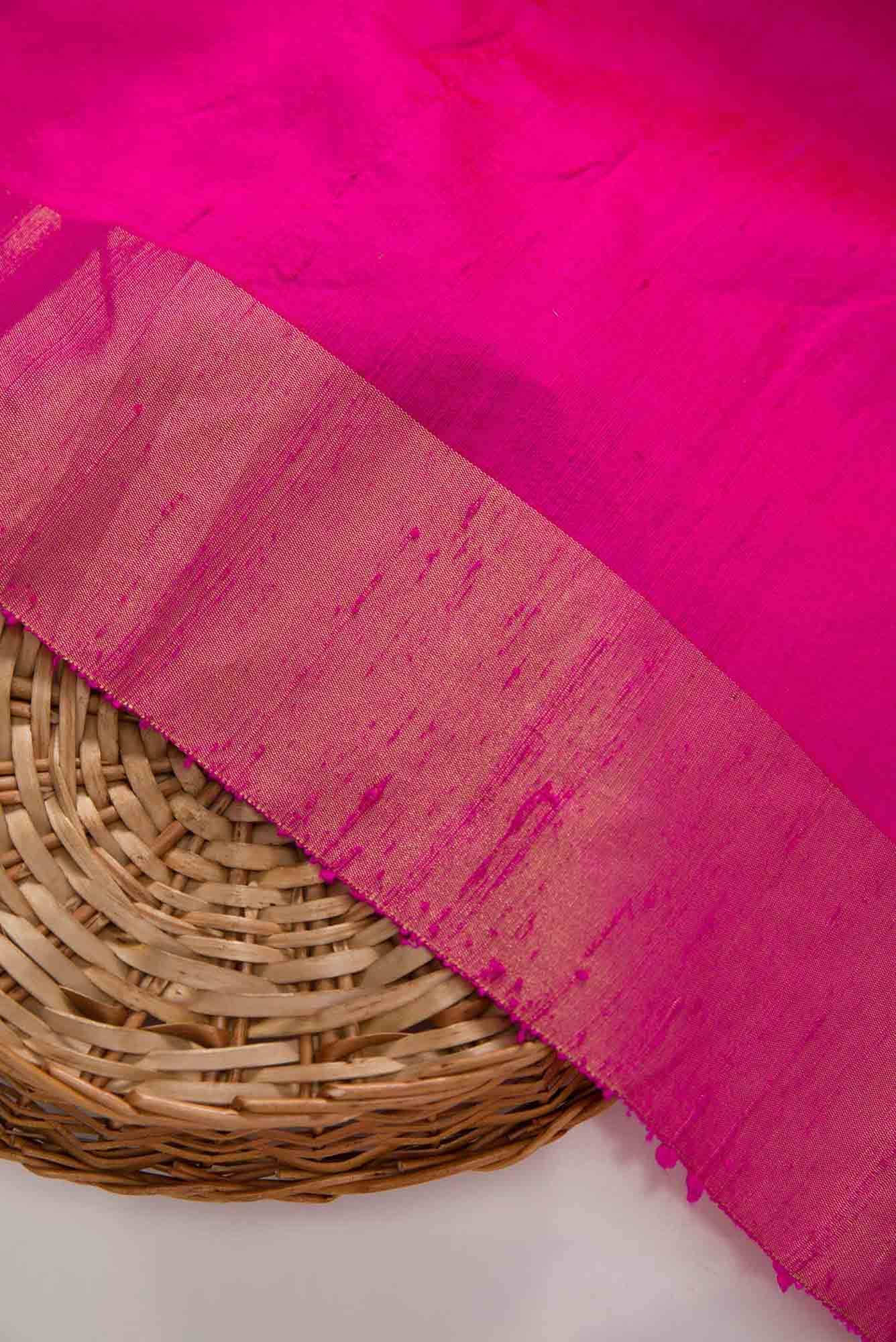 Dark Pink Raw Silk Dress Material