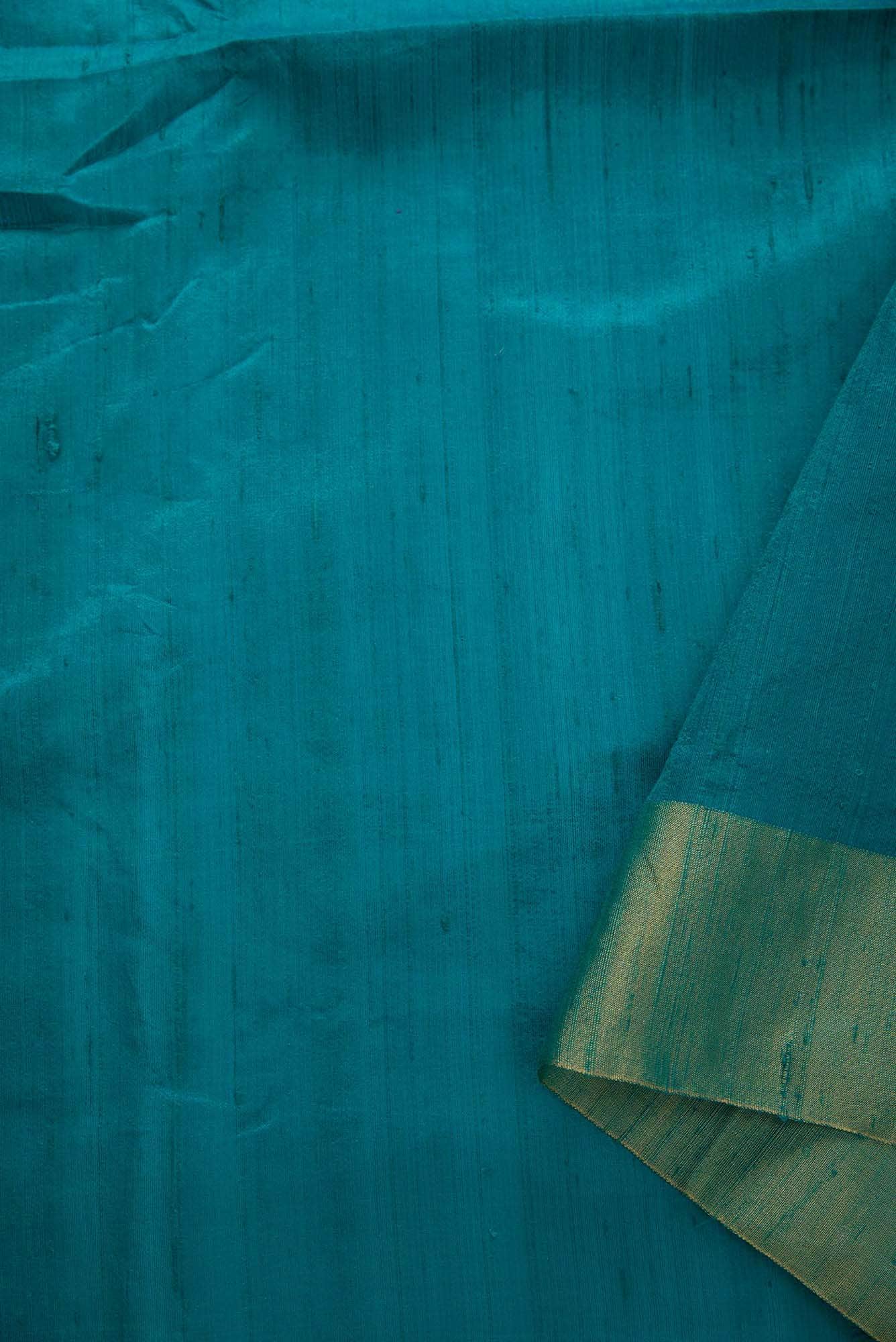 Peacock Blue Raw Silk Dress Material