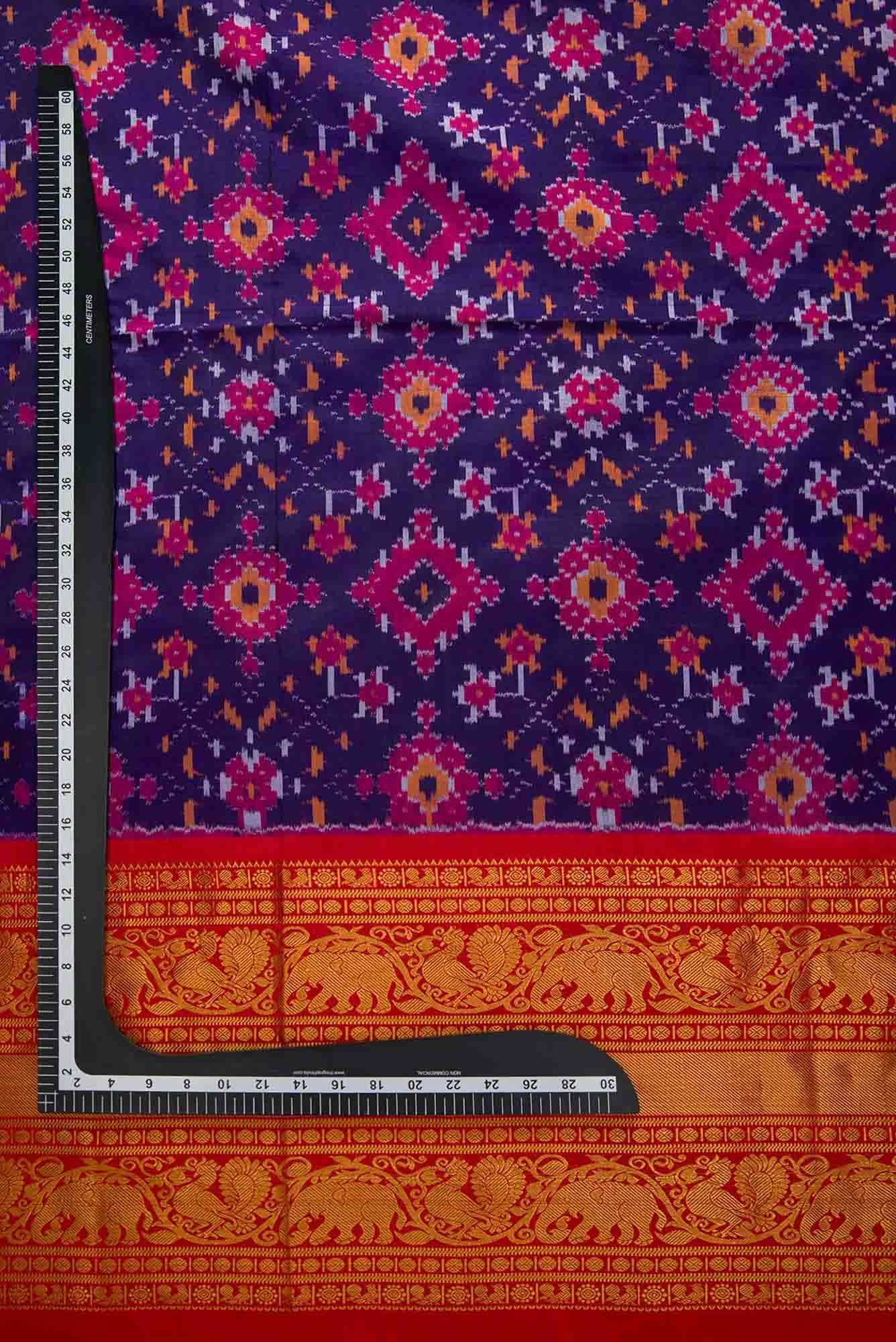 Navy Blue Double Ikat Dress Material