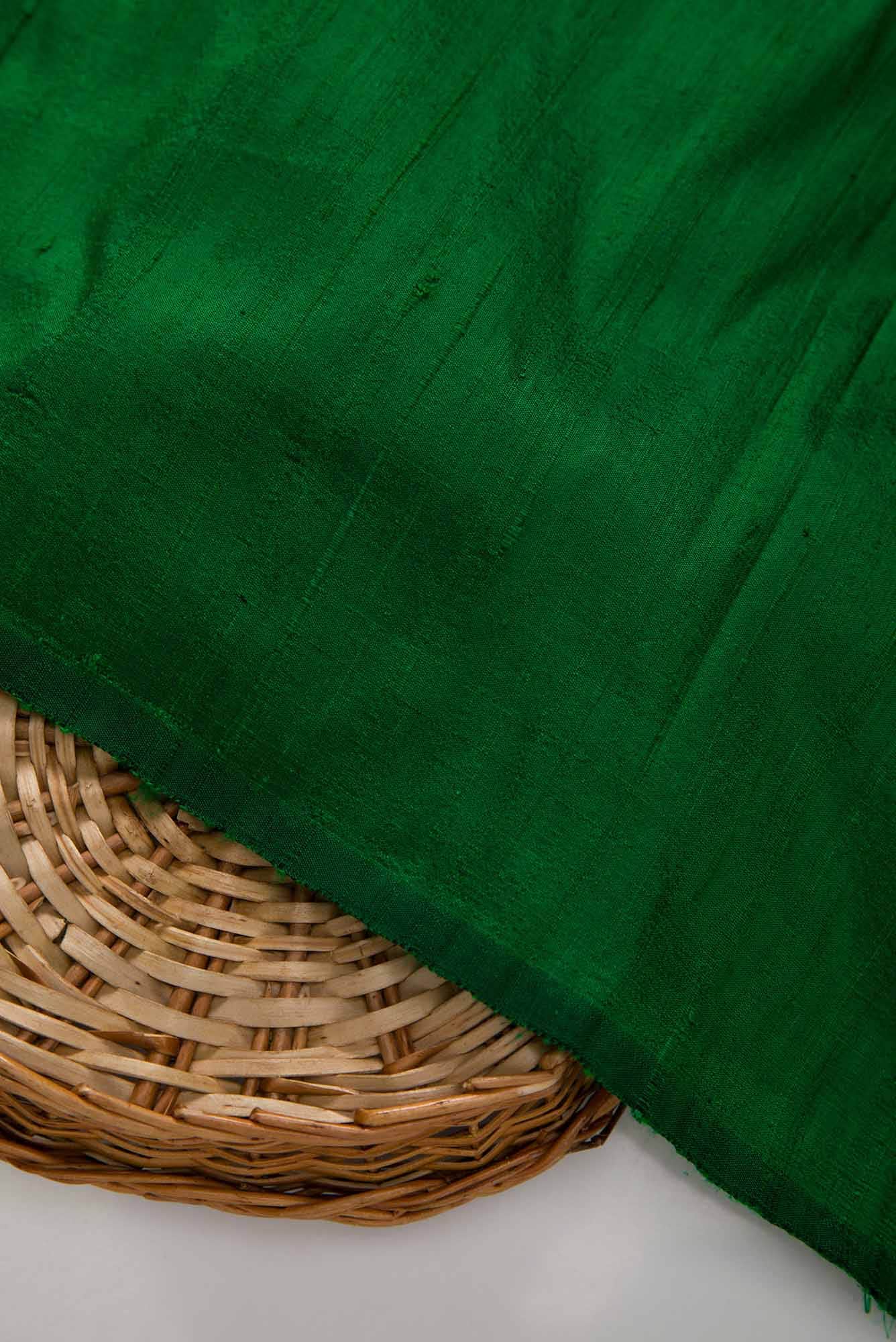 Green Raw Silk Dress Material