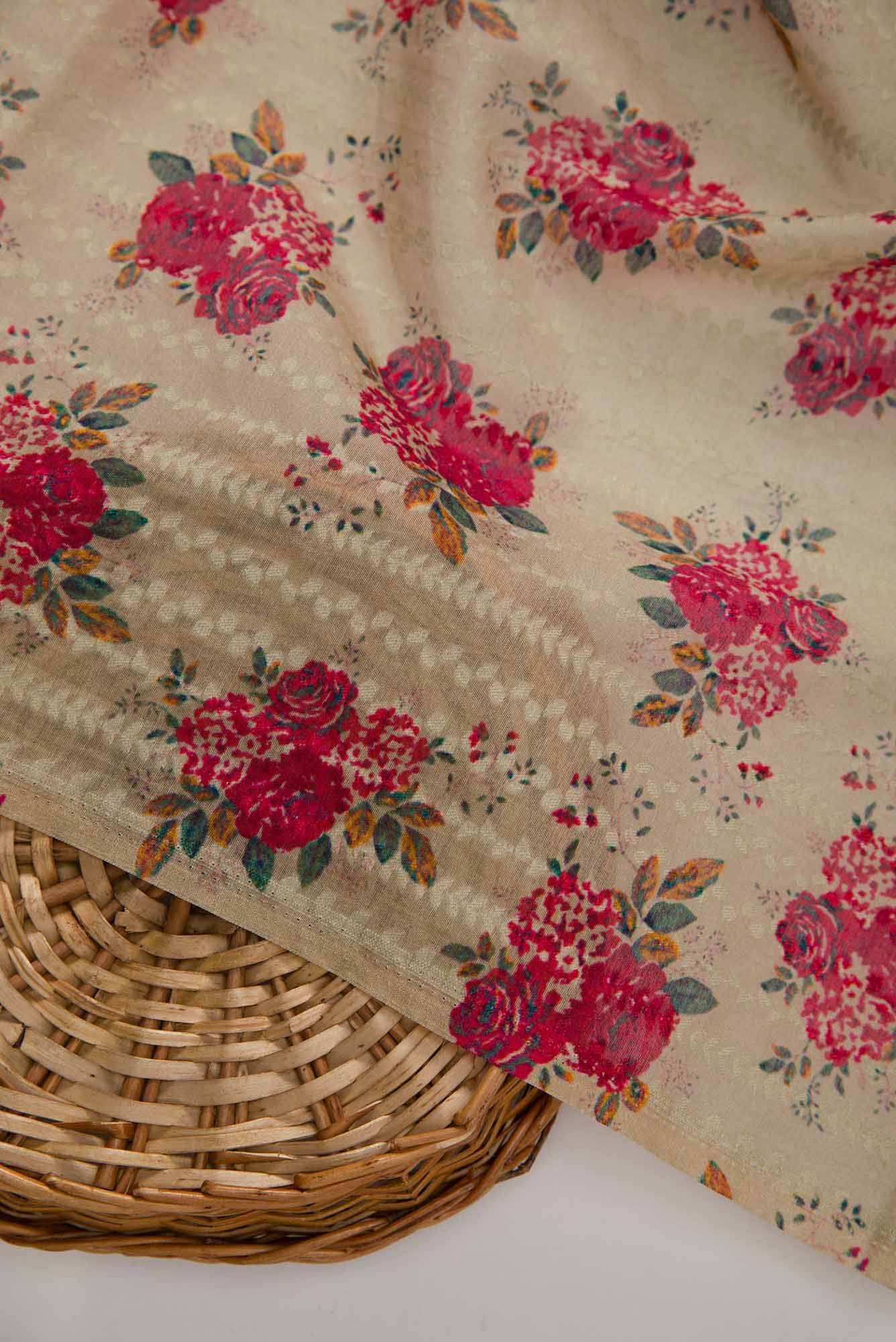 Sandal Chanderi Silk Dress Material