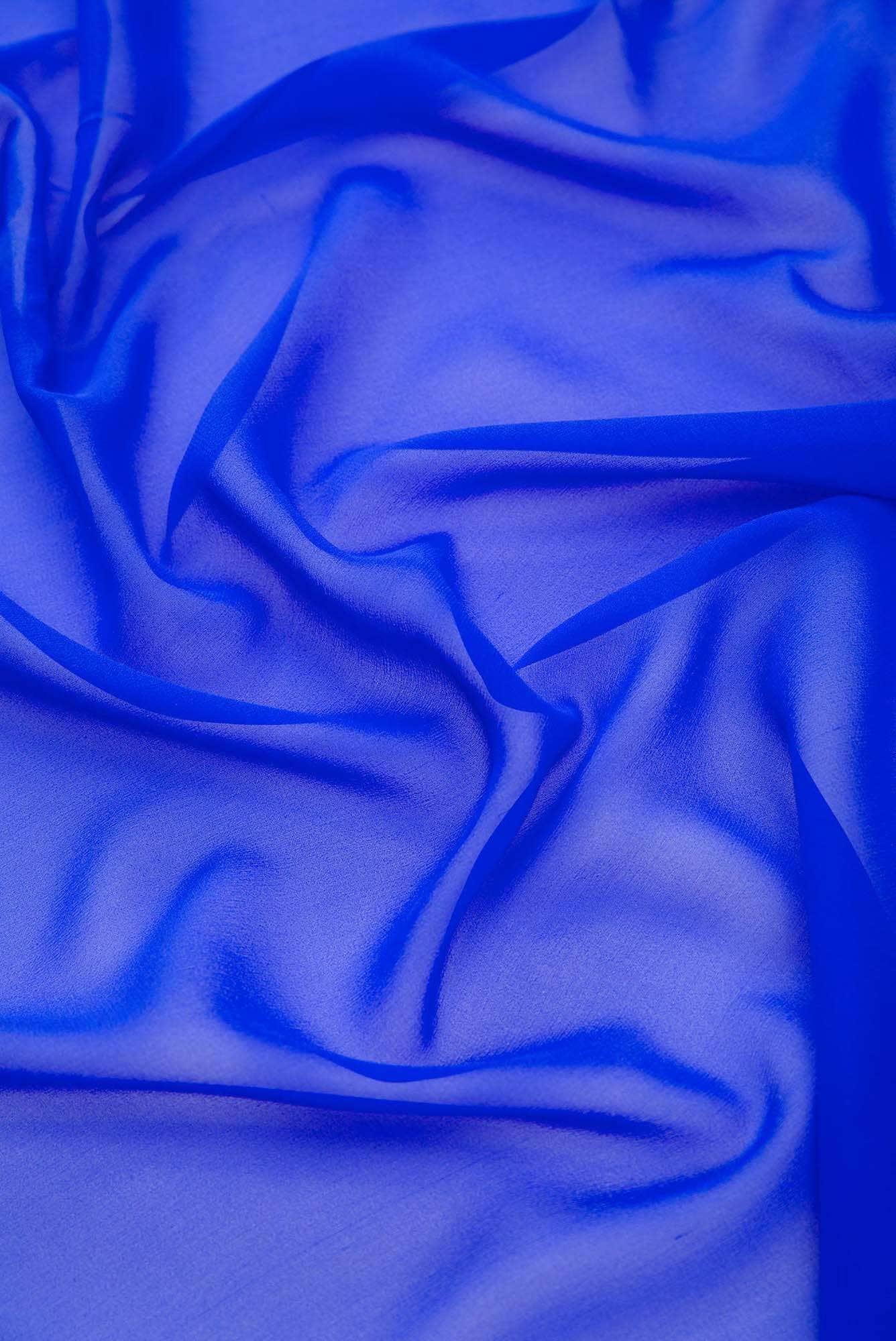 Royal Blue Mysore Georgette Dress Material