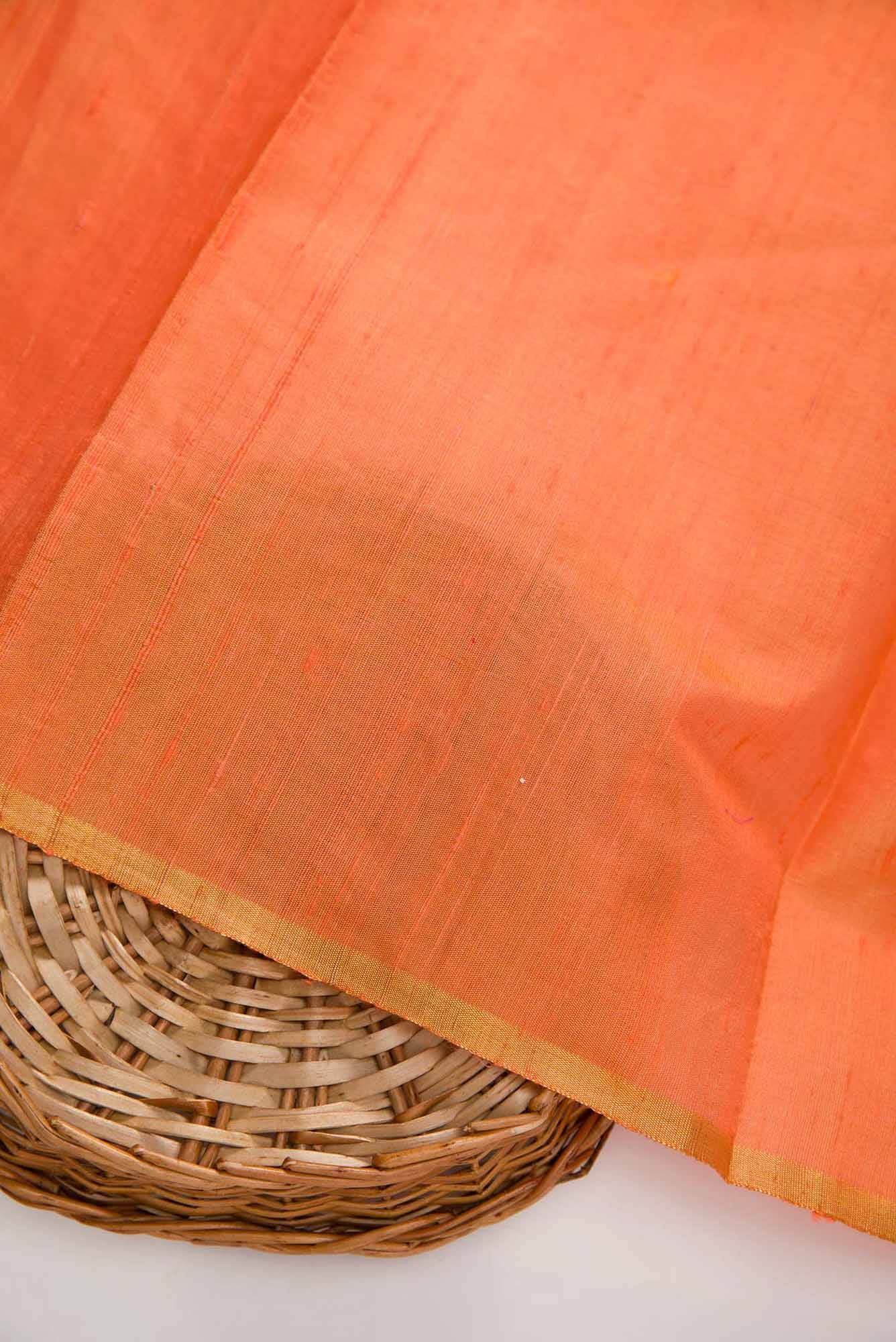 Peach Raw Silk Dress Material