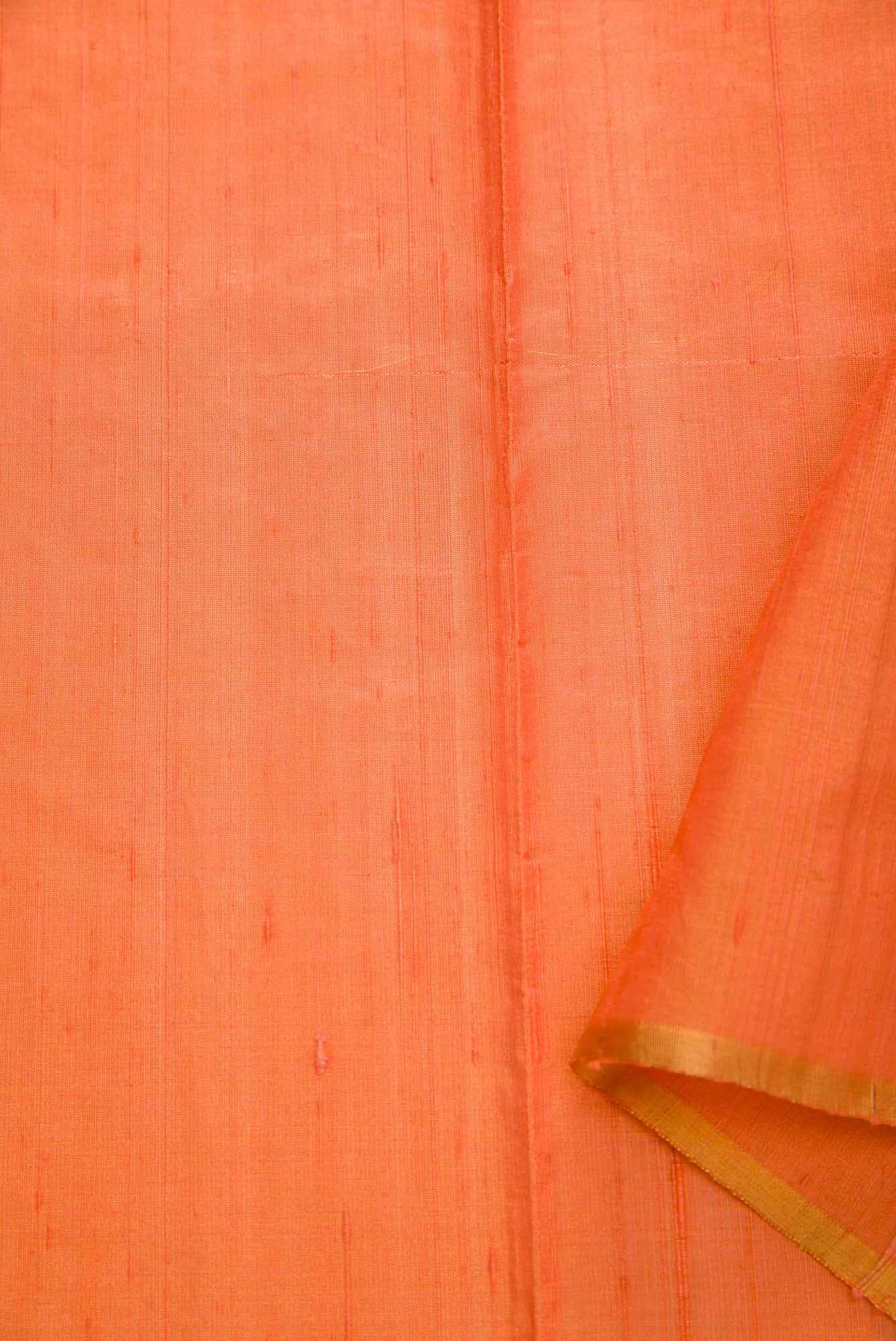 Peach Raw Silk Dress Material