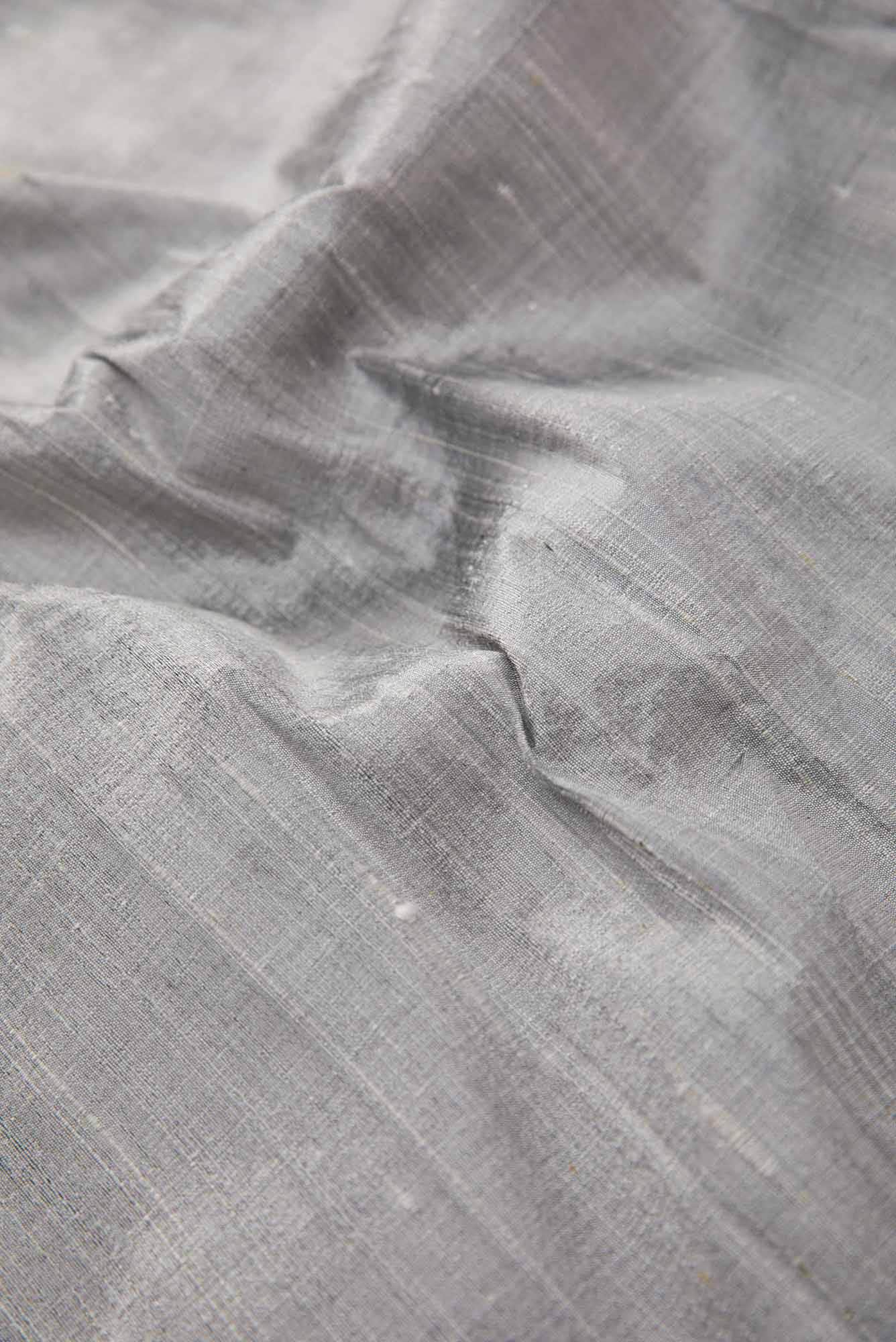 Grey Raw Silk Dress Material