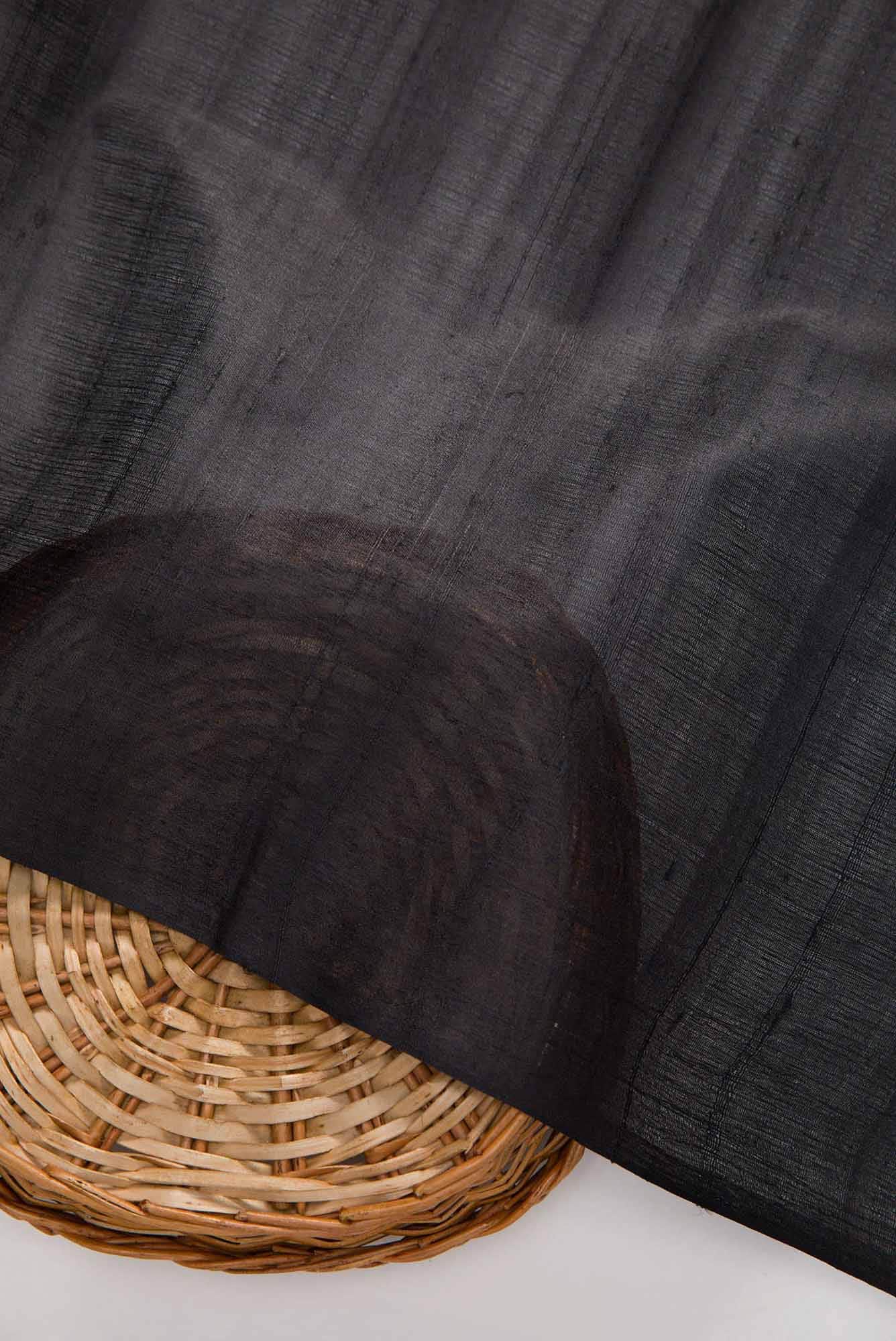 Black Tussar Silk Dress Material