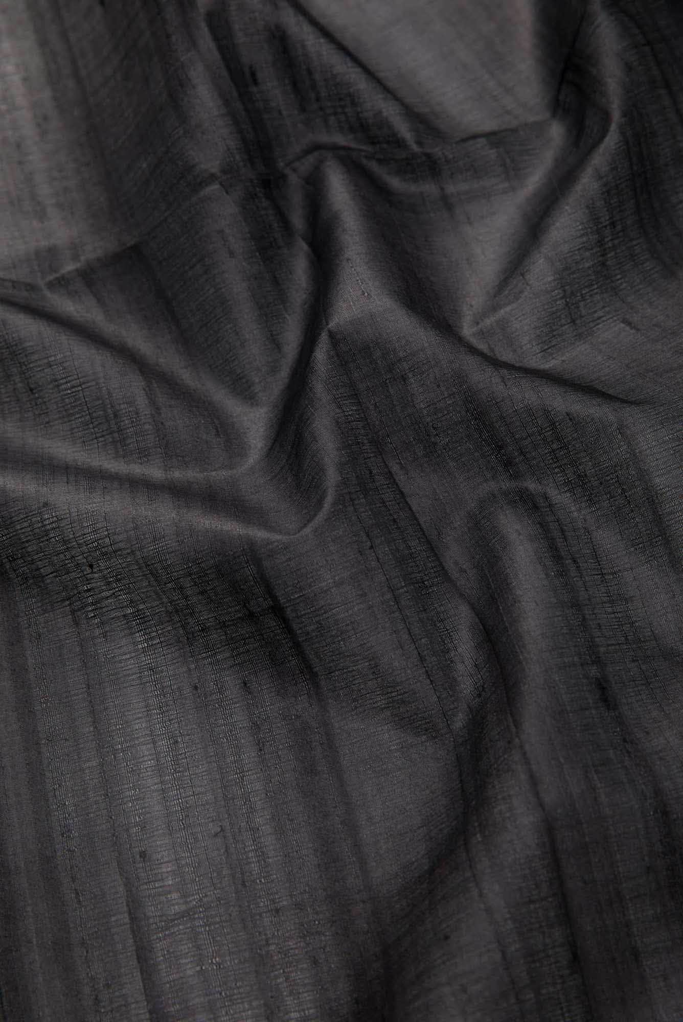 Black Tussar Silk Dress Material