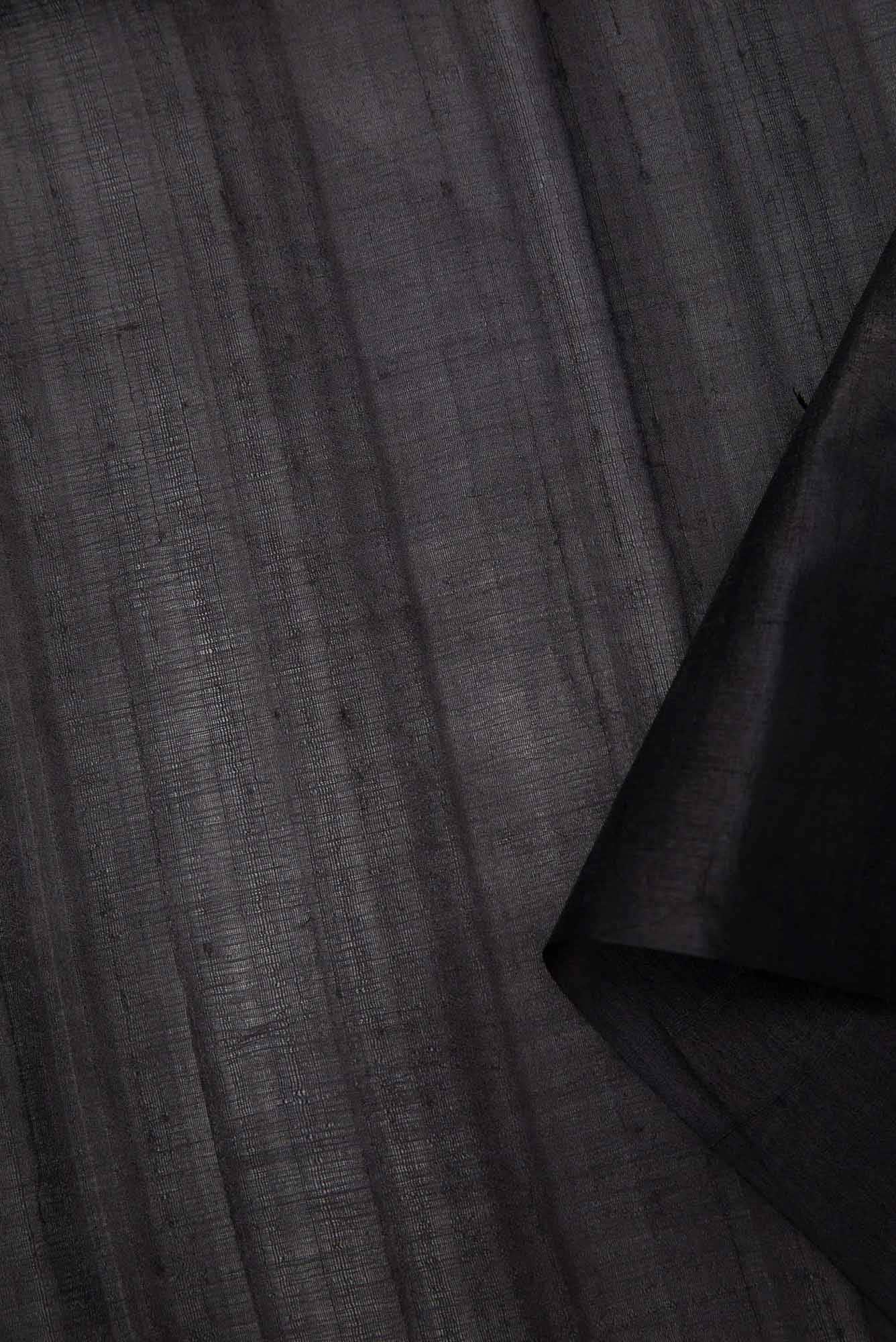 Black Tussar Silk Dress Material