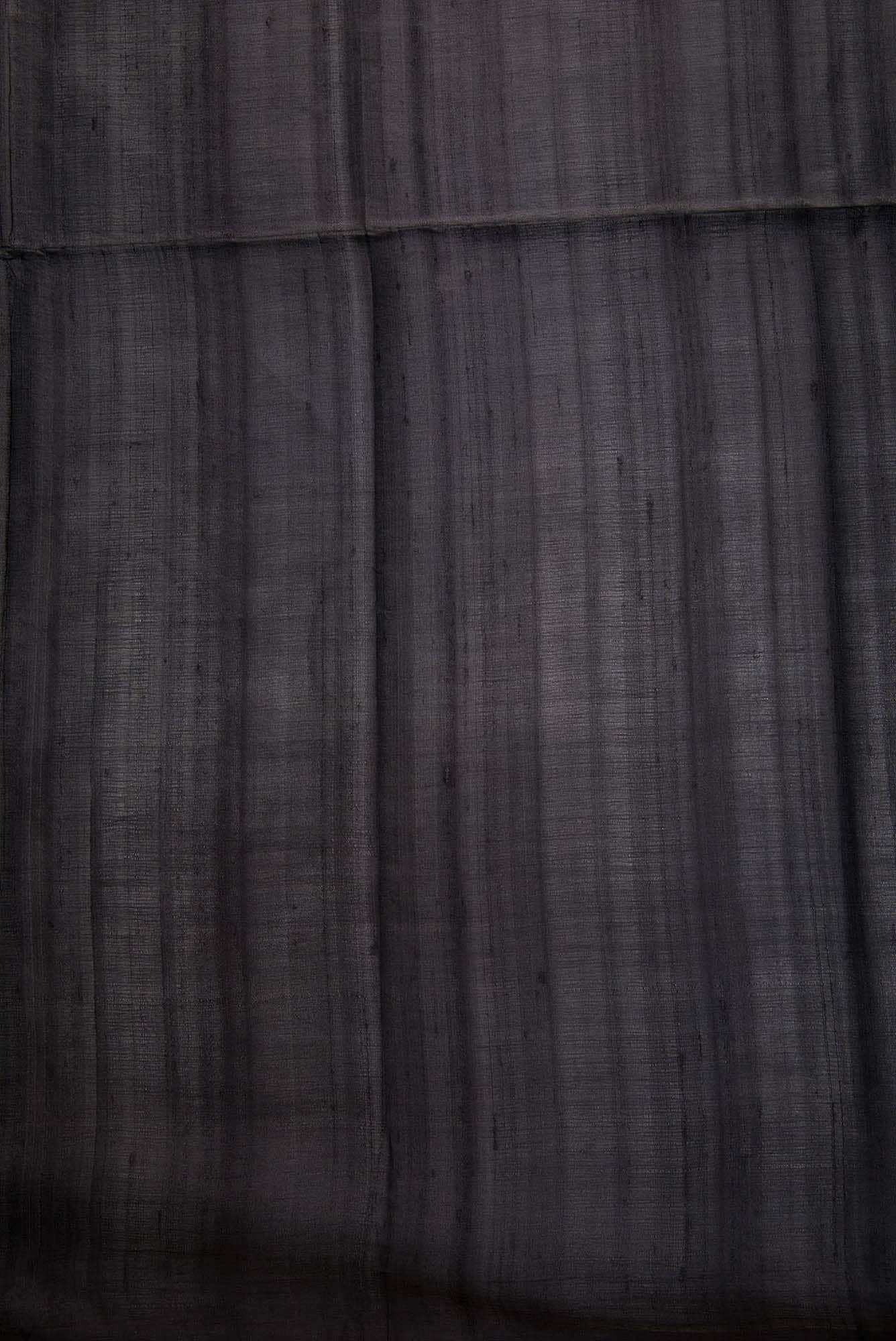 Black Tussar Silk Dress Material