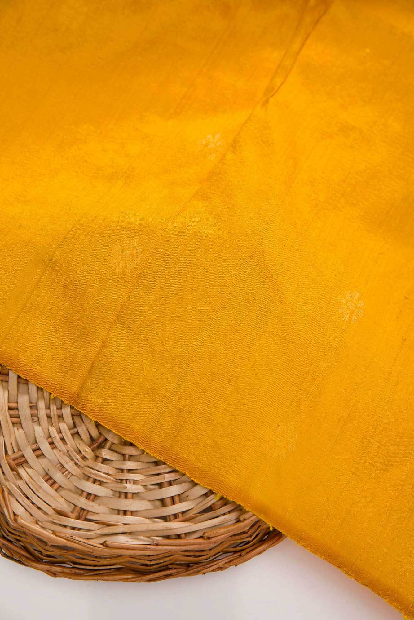 Yellow Raw Silk Dress Material