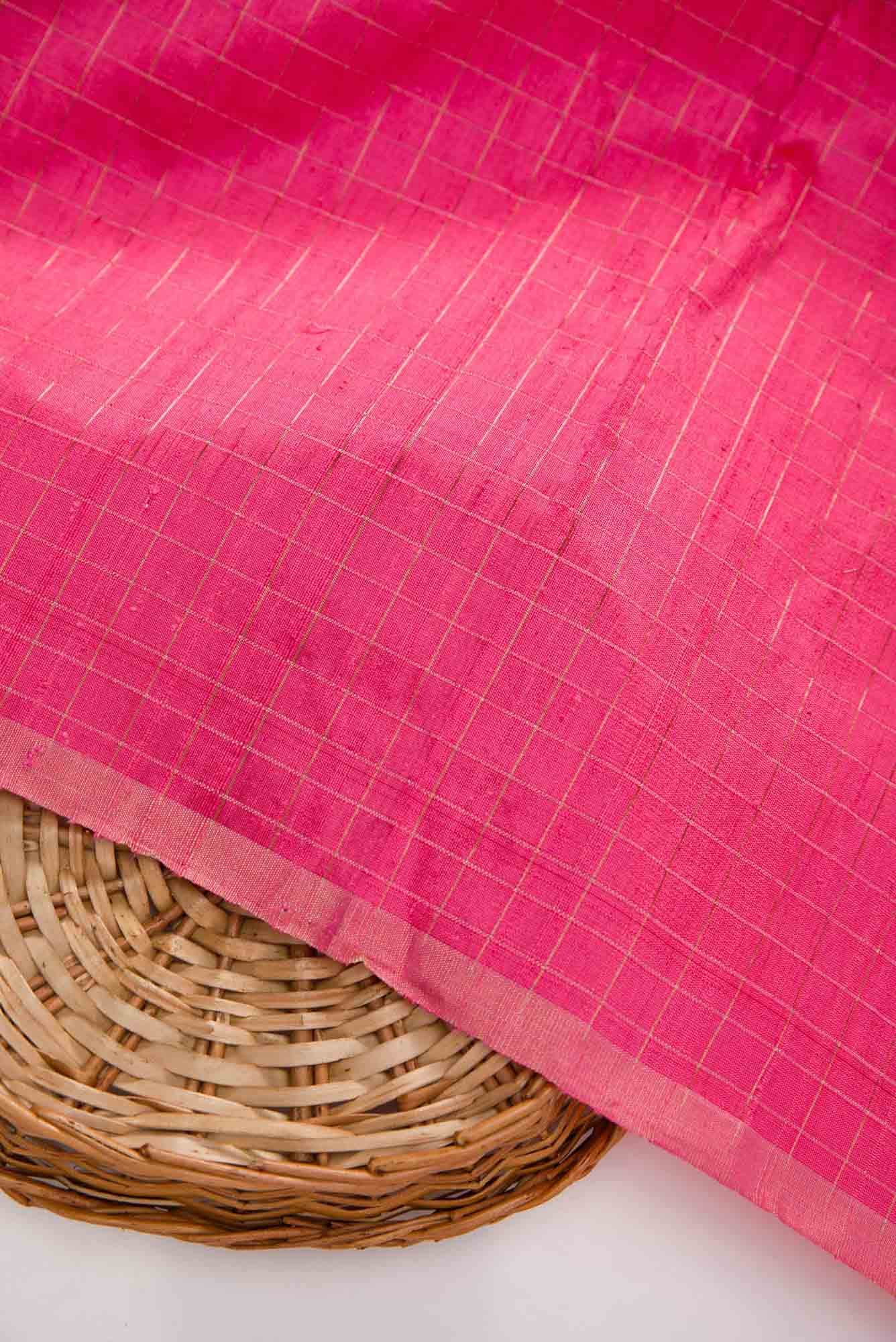 Pink Raw Silk Dress Material