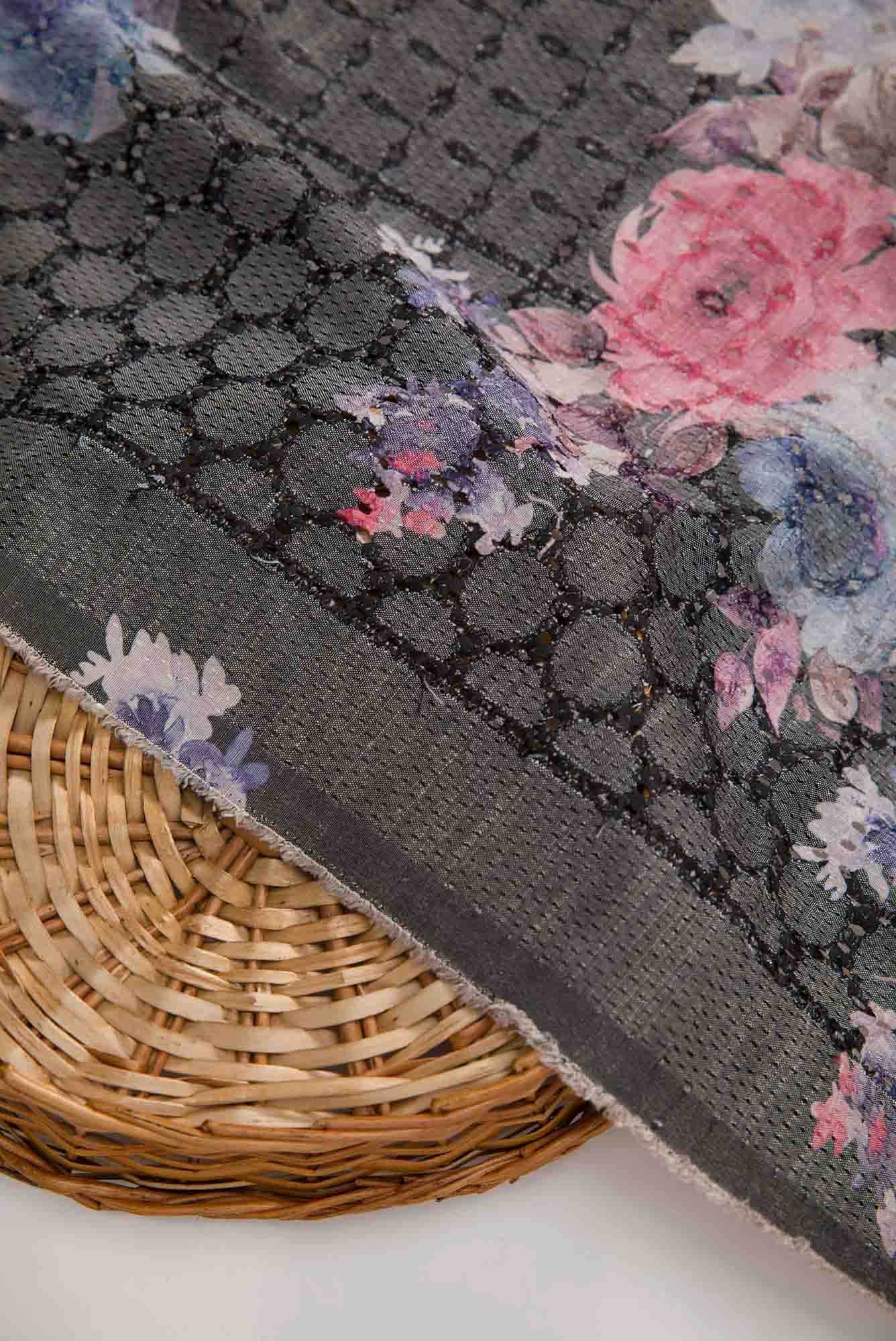 Grey Cotton Dress Material