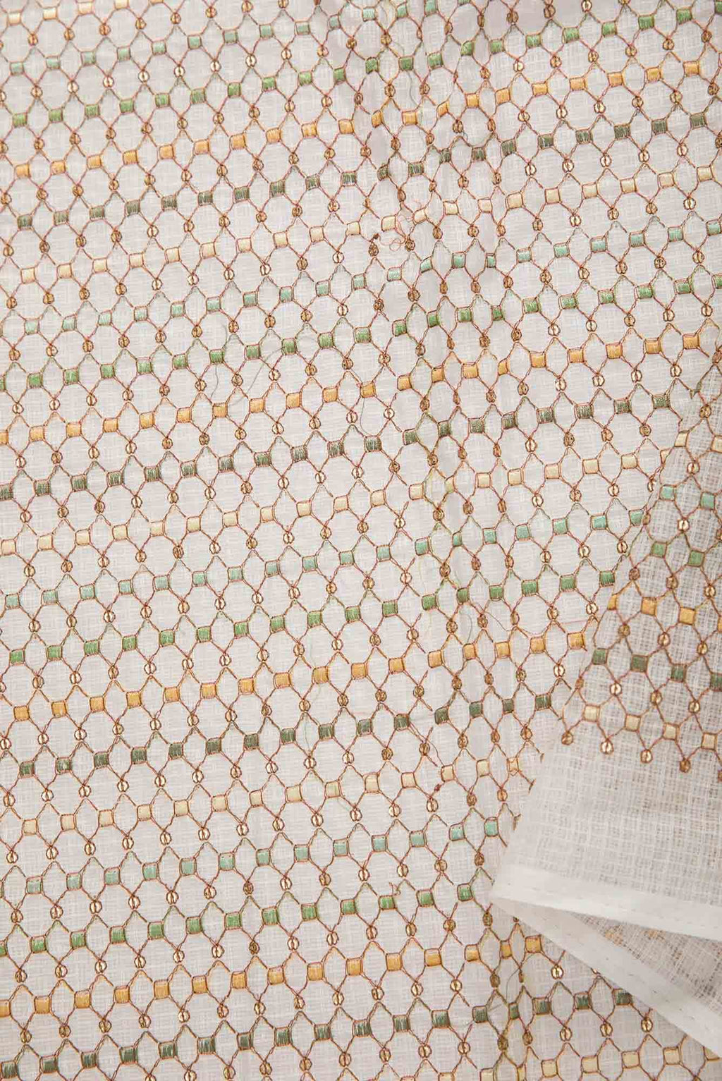 Off White Kota Silk Dress Material