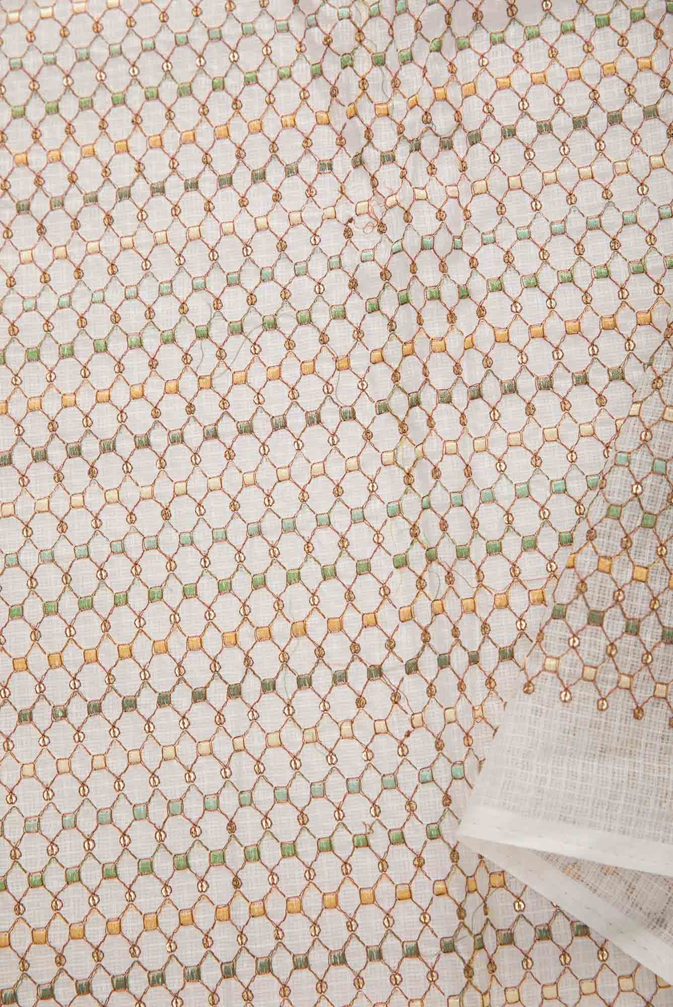 Off White Kota Silk Dress Material