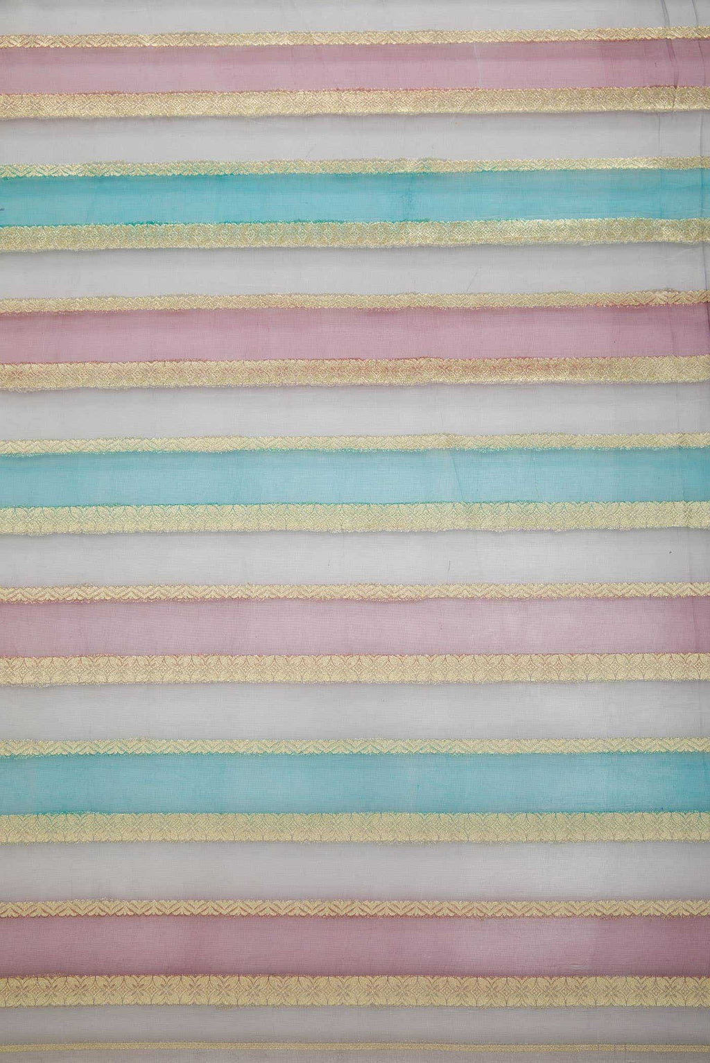 Lavender,Blue and Purple Organza Silk Dress Material