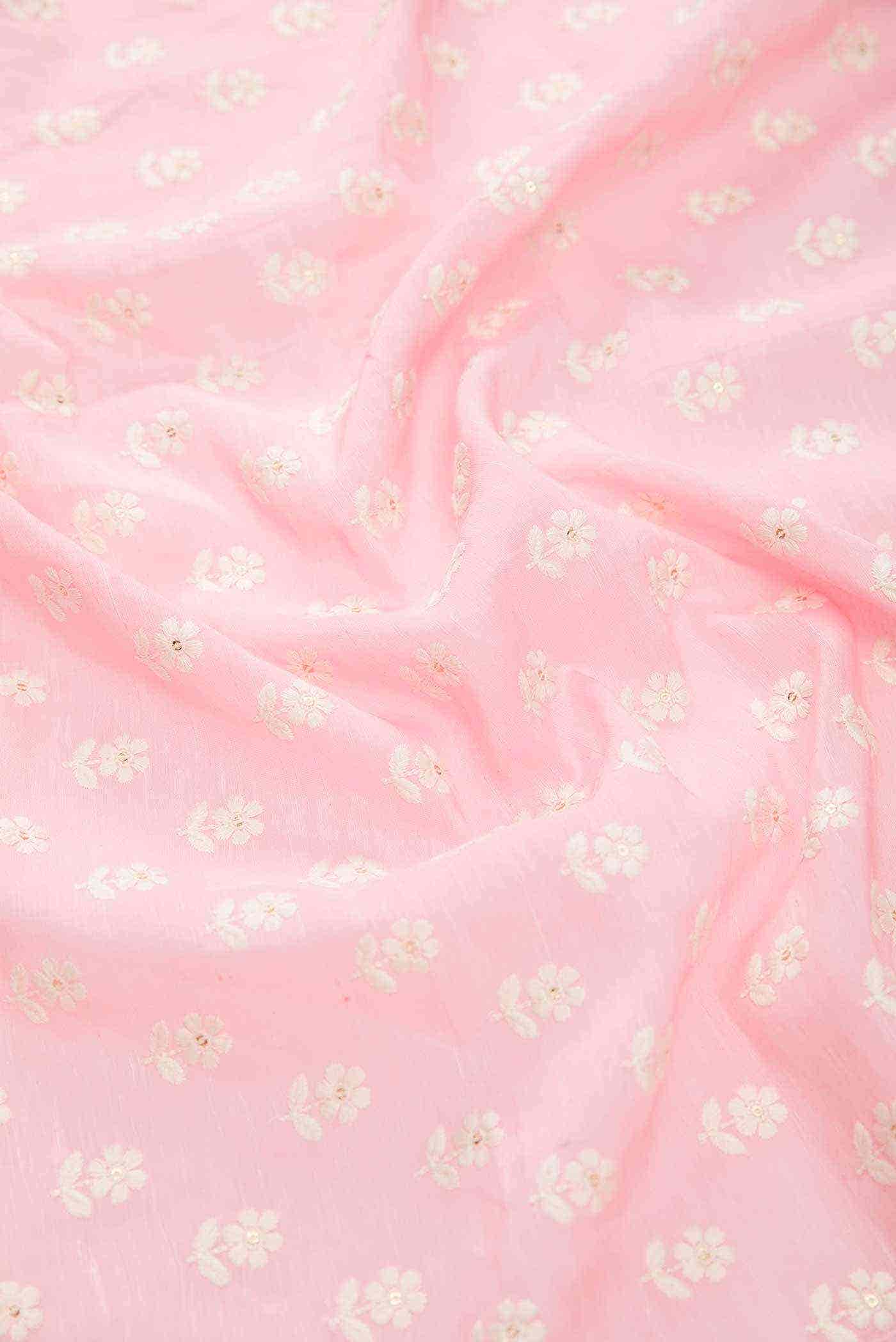 Pink Satin Silk Dress Material