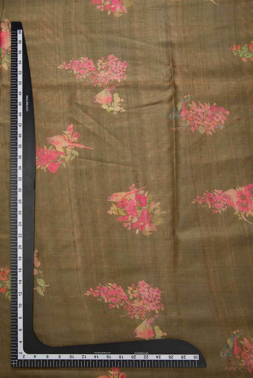 Mehandi Green Tussar Silk Dress Material
