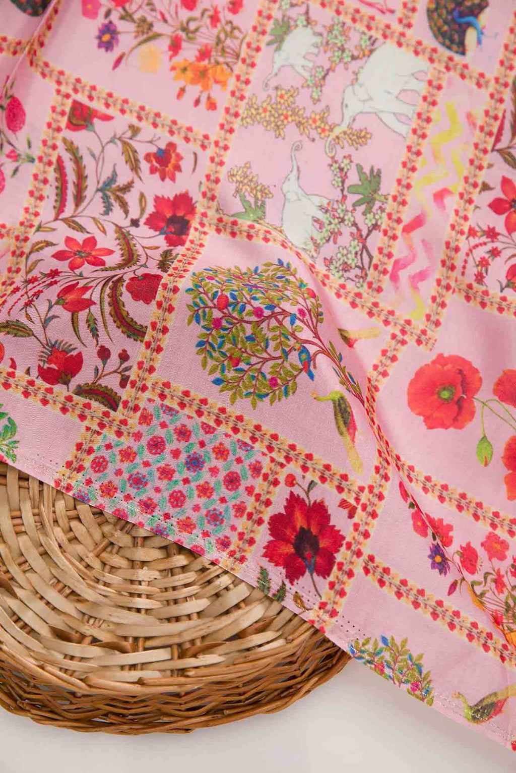 Pink Assam Silk Dress Material