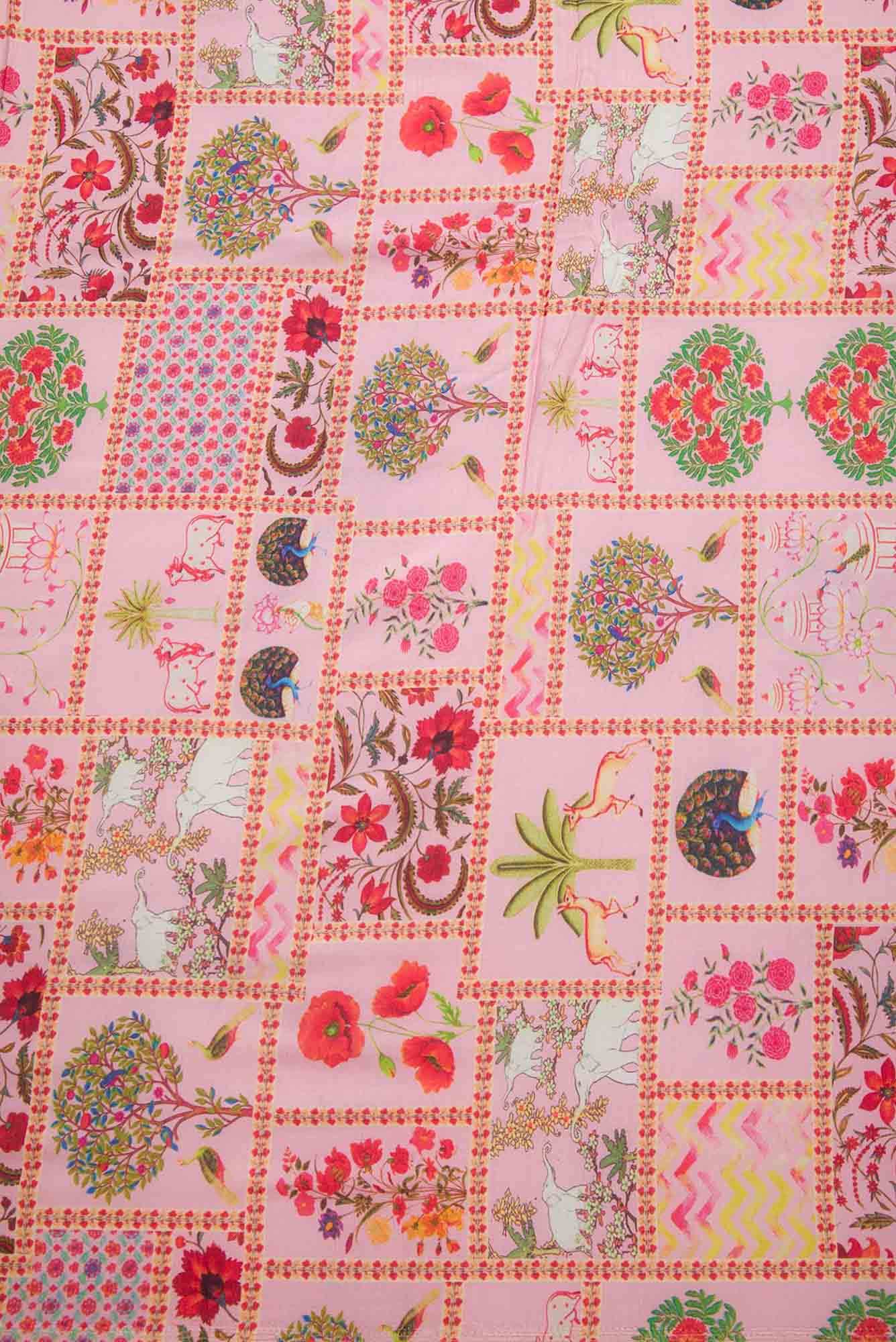 Pink Assam Silk Dress Material