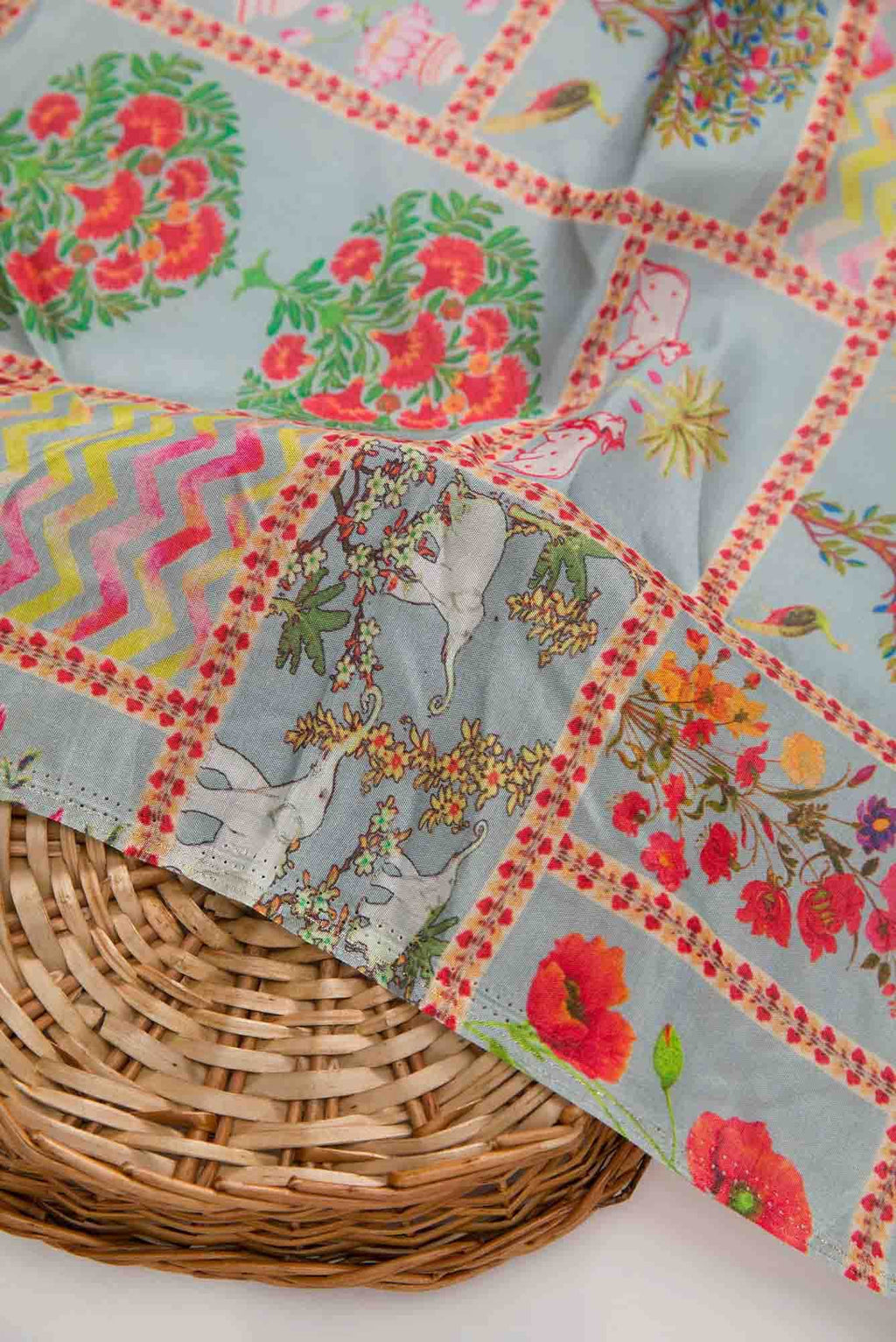 Grey Assam Silk Dress Material