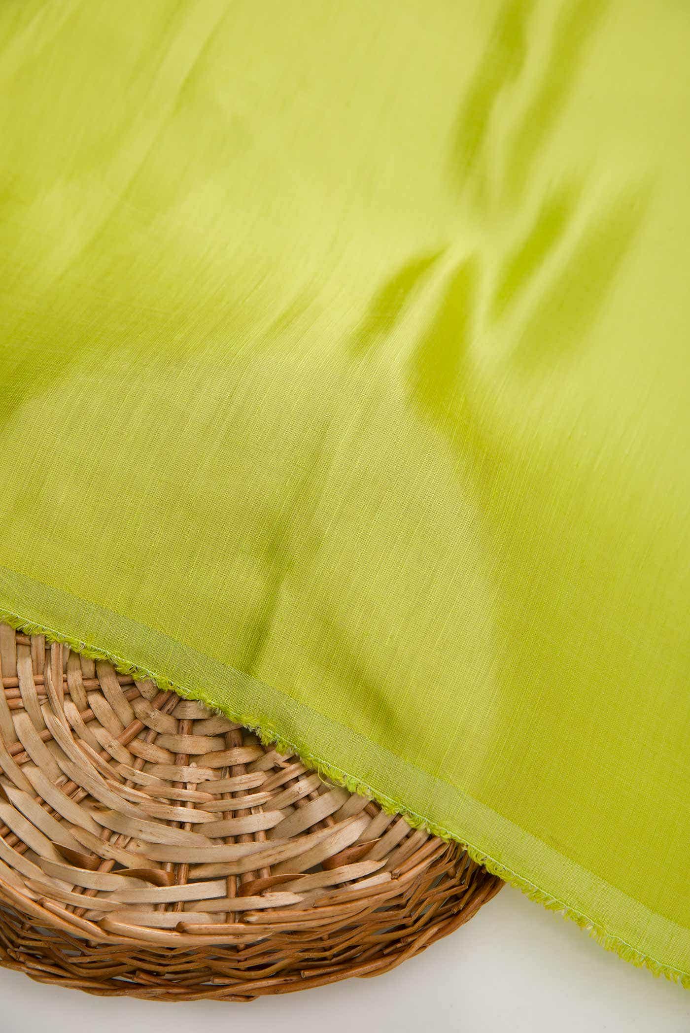 Pista Green Satin Silk Dress Material
