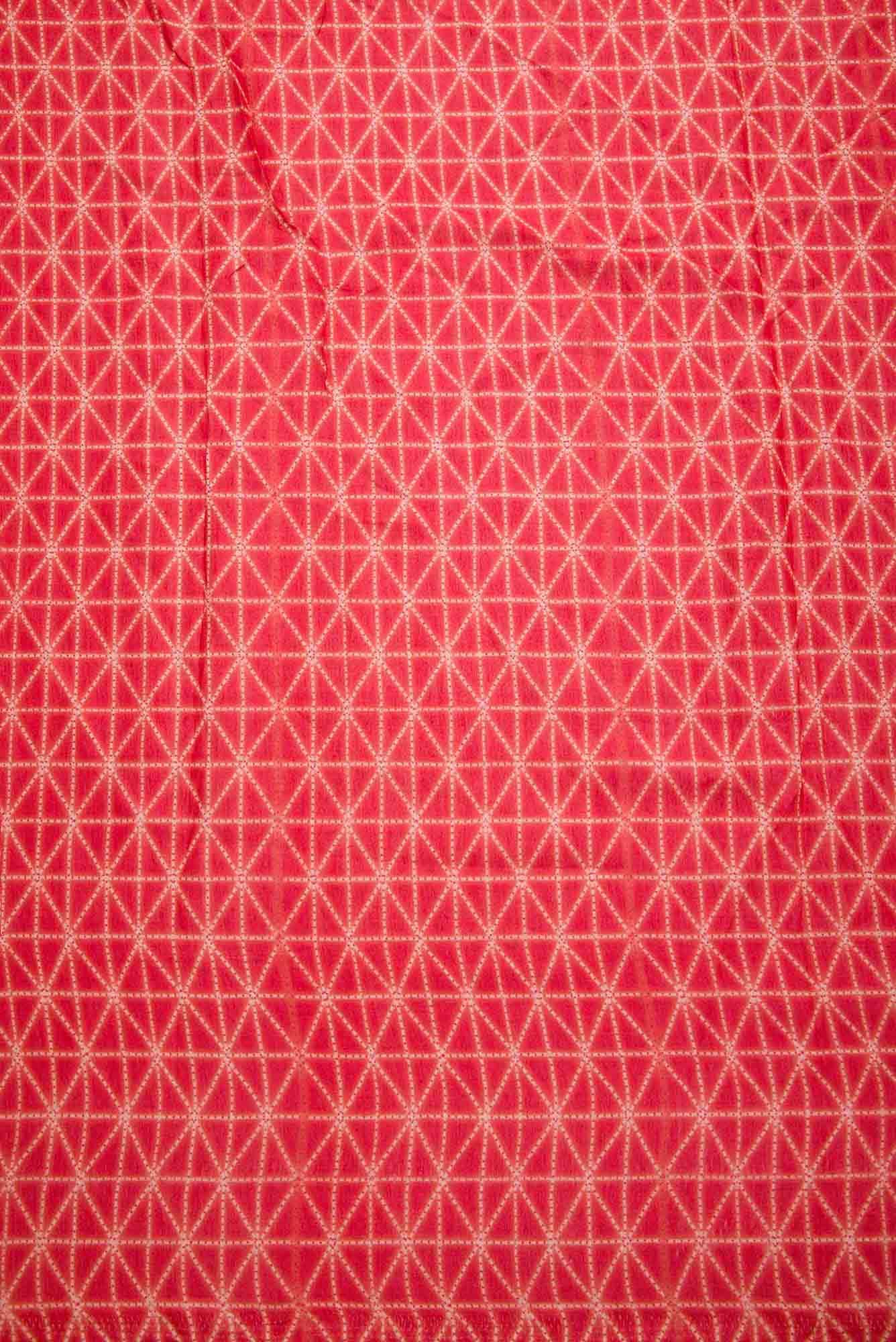 Red Chanderi Silk Dress Material