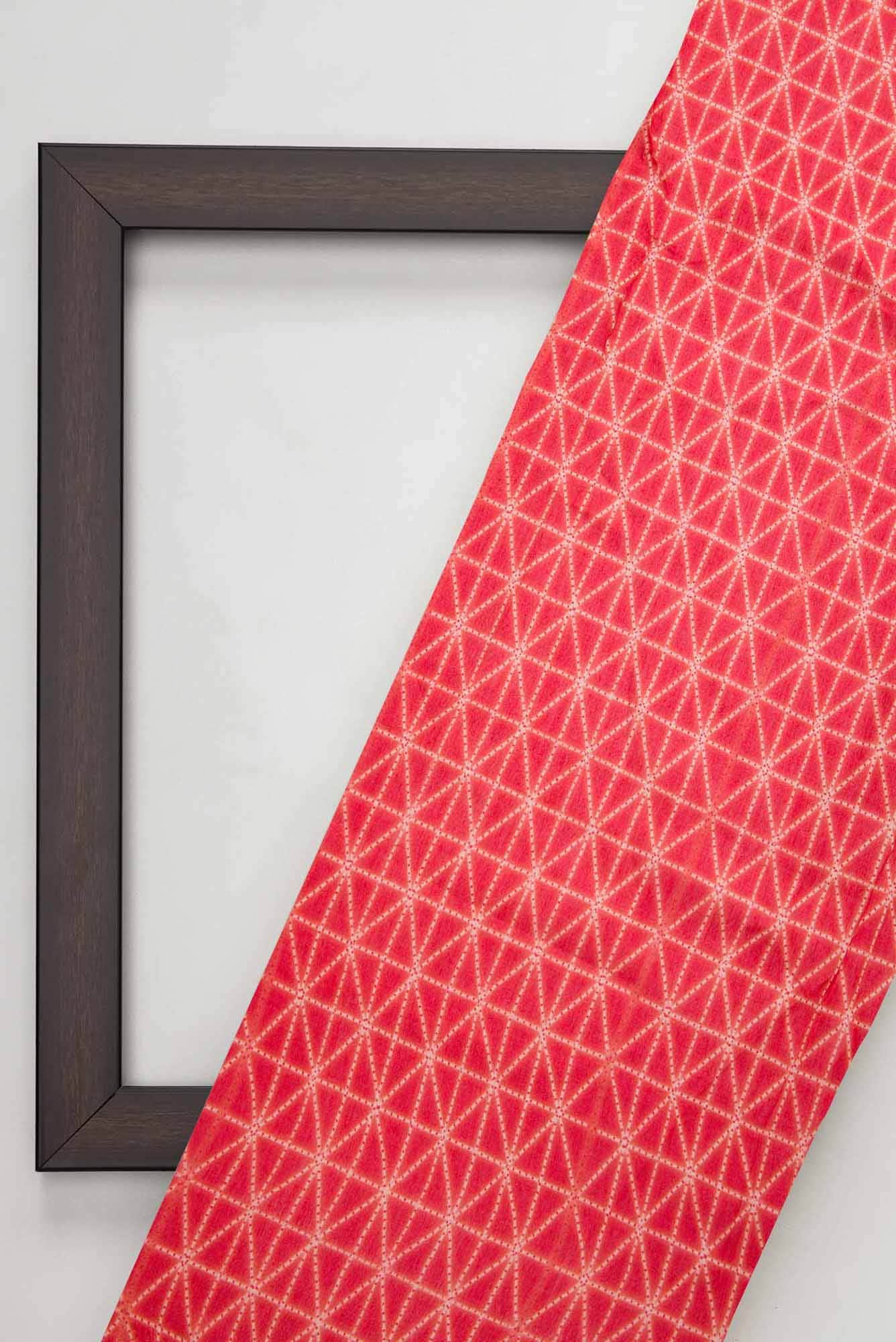 Red Chanderi Silk Dress Material