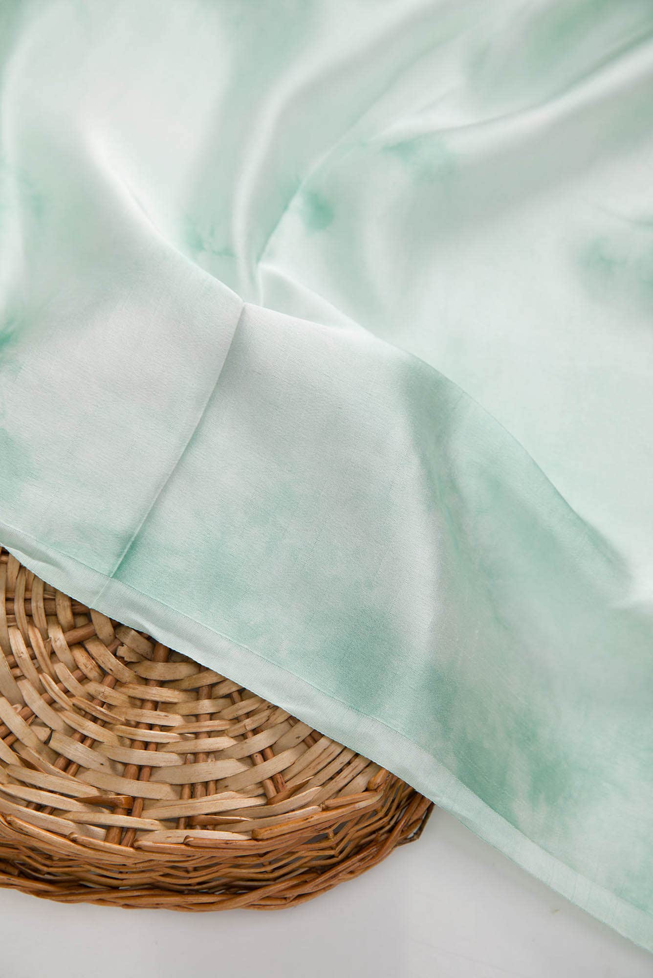 Green and Off White Linen Dress Material